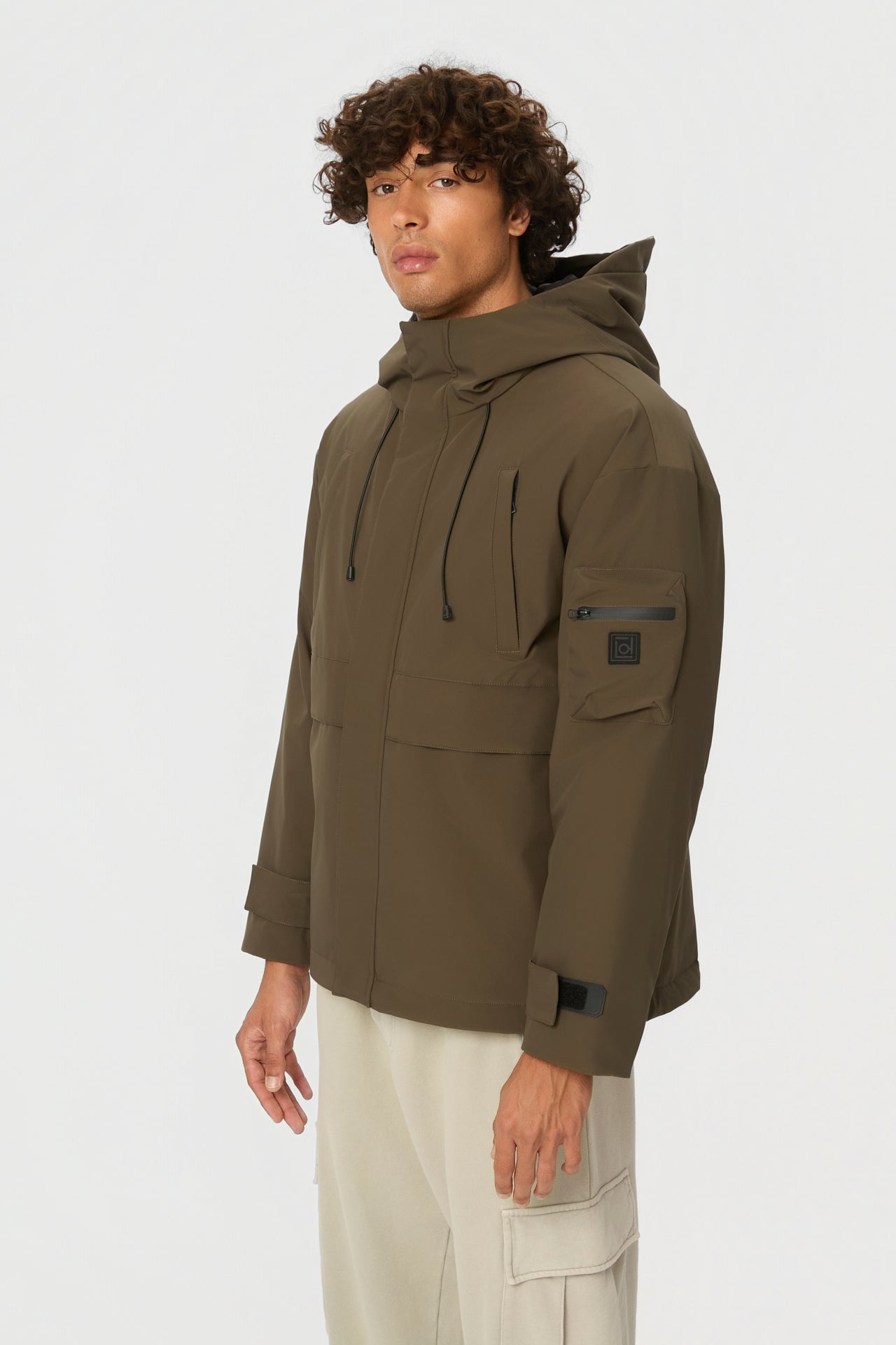 DLMJ000079 - Hooded Jacket in Regular Fit -Khaki-