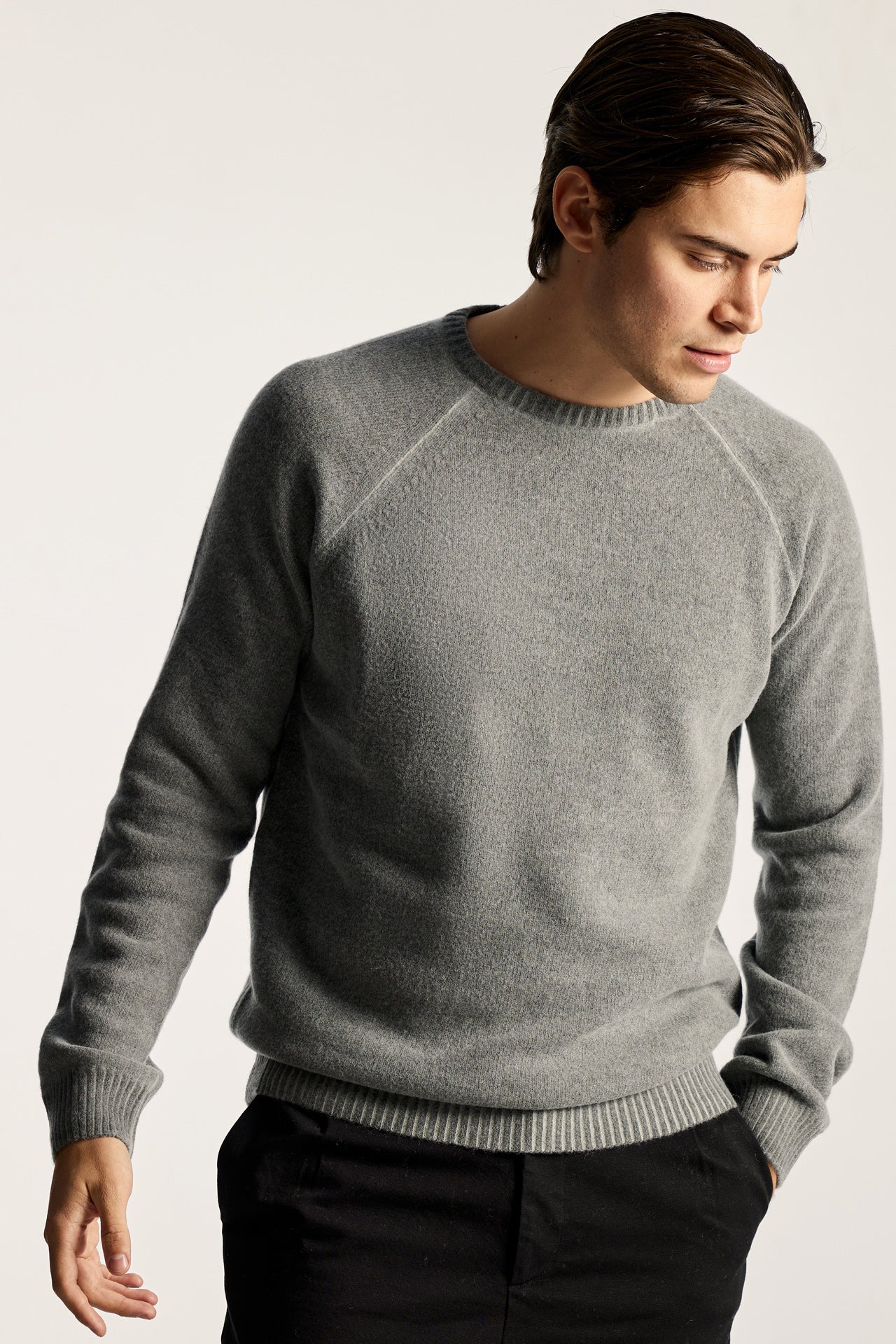 Regular Fit Raglan Knitwear Grey DLMKW05W22