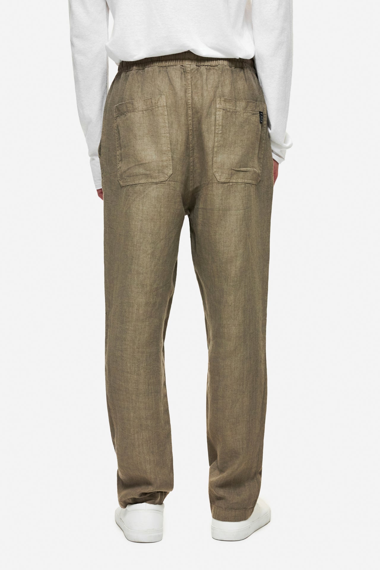 DLMP000139 - Linen Pants in Relaxed Fit - TAUPE