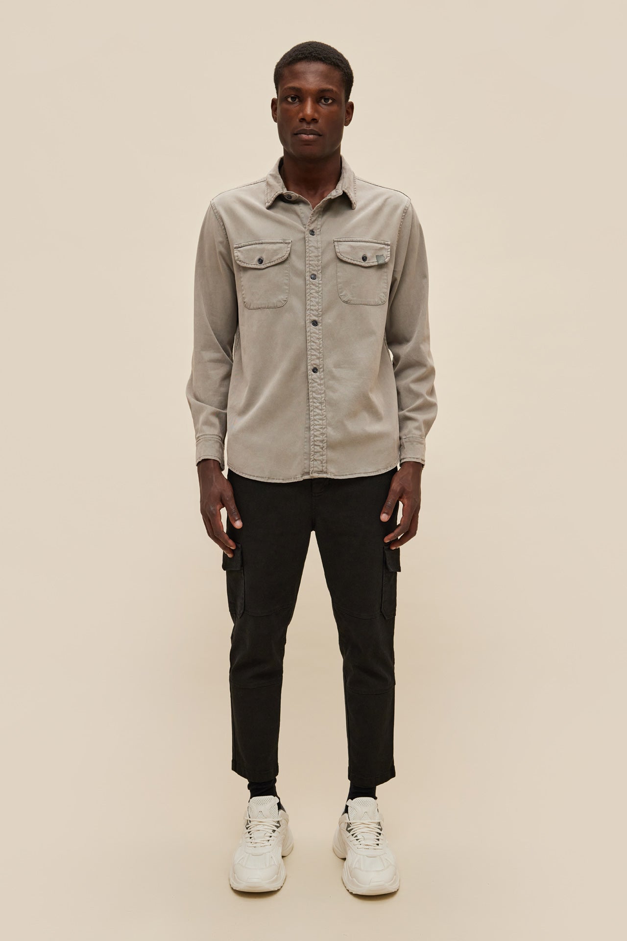 Tencel Mix Shirt in Regular Fit GRAPHITE DLMS000093