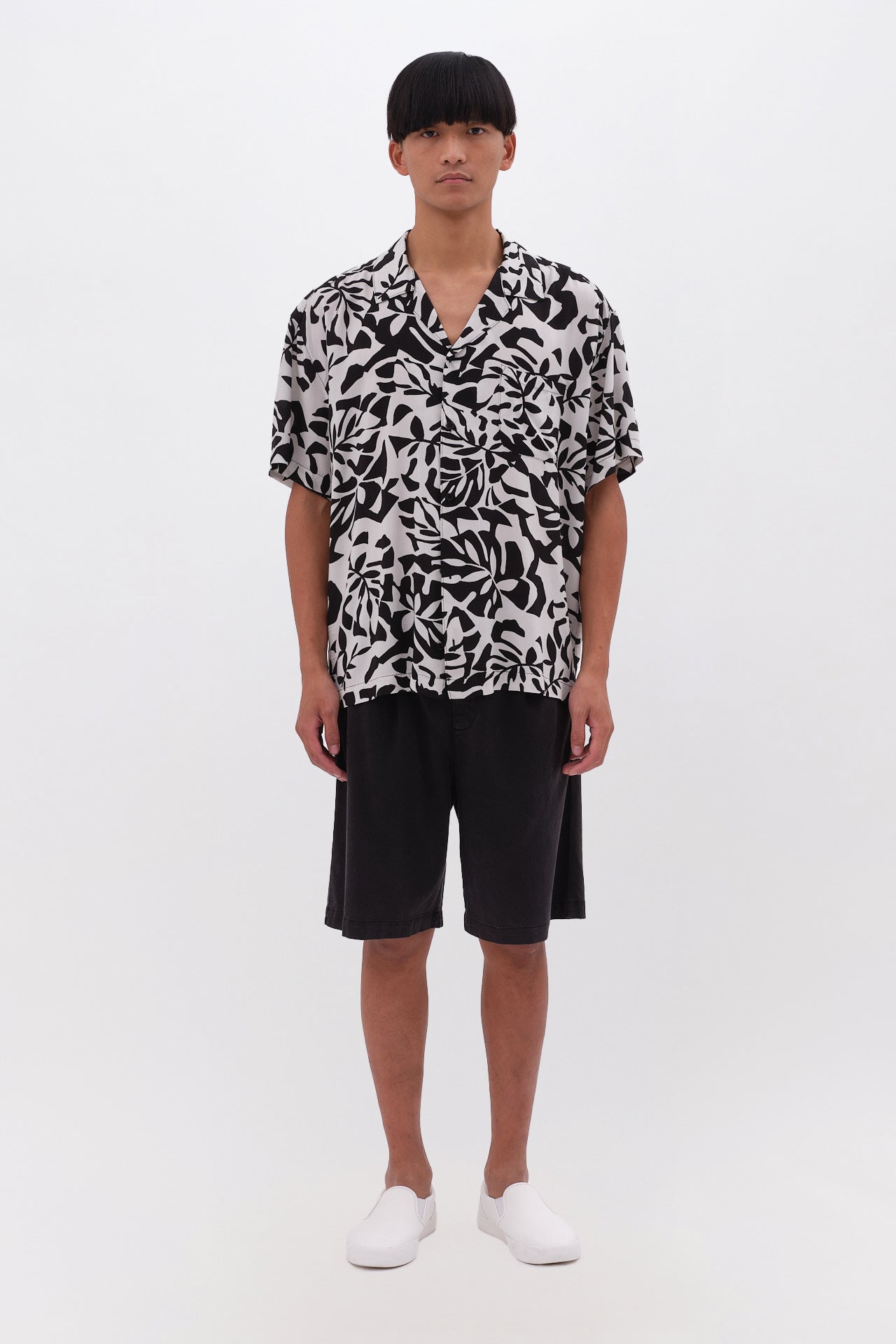 Tropical Print Shirt - Black