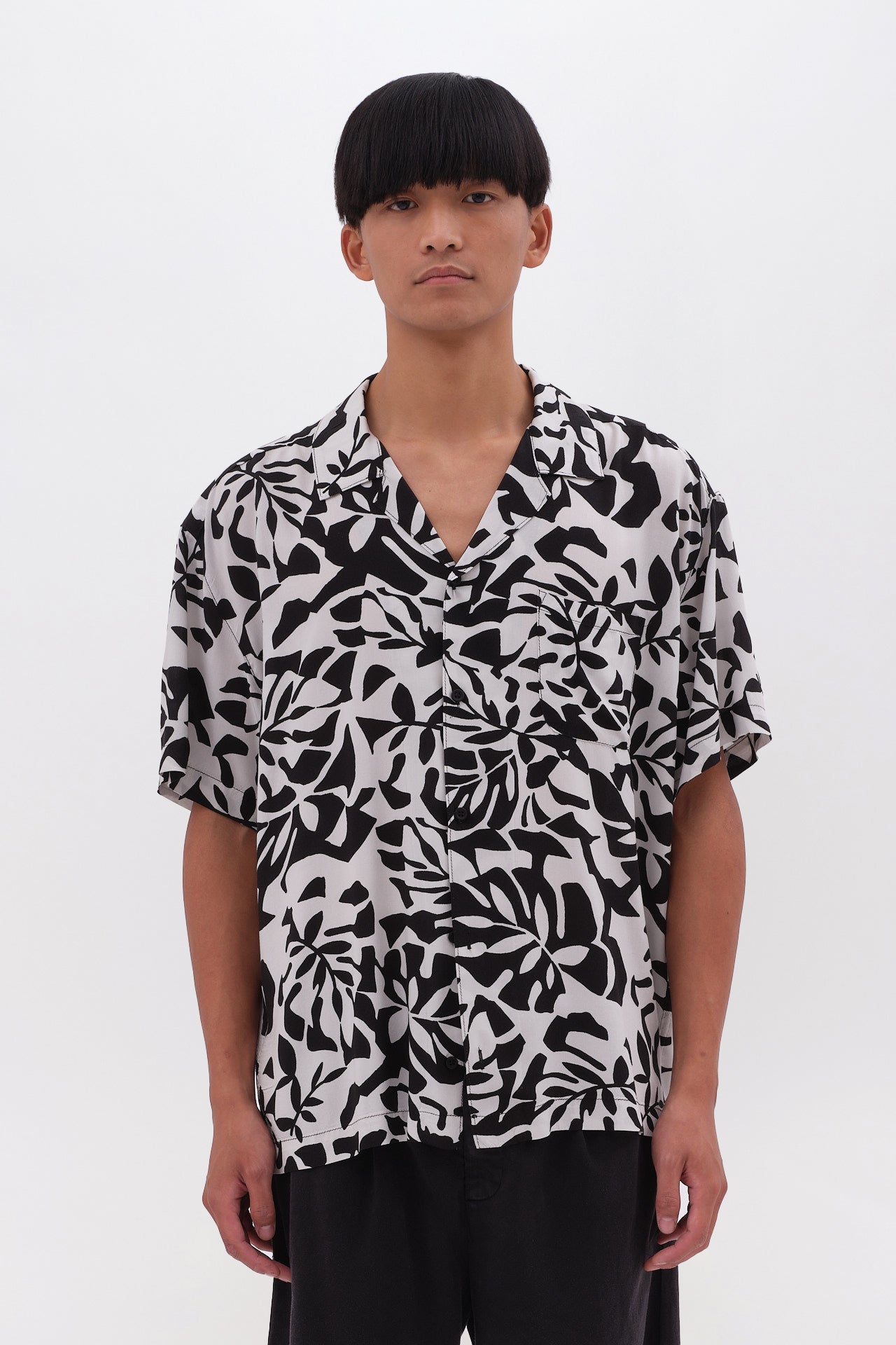Tropical Print Shirt - Black