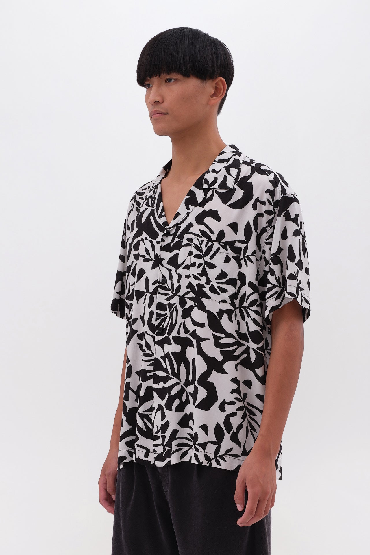 Tropical Print Shirt - Black