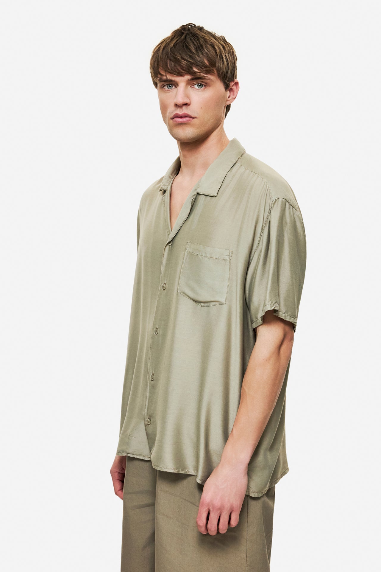 DLMS000148 - SILK BLEND SHIRT - TAUPE