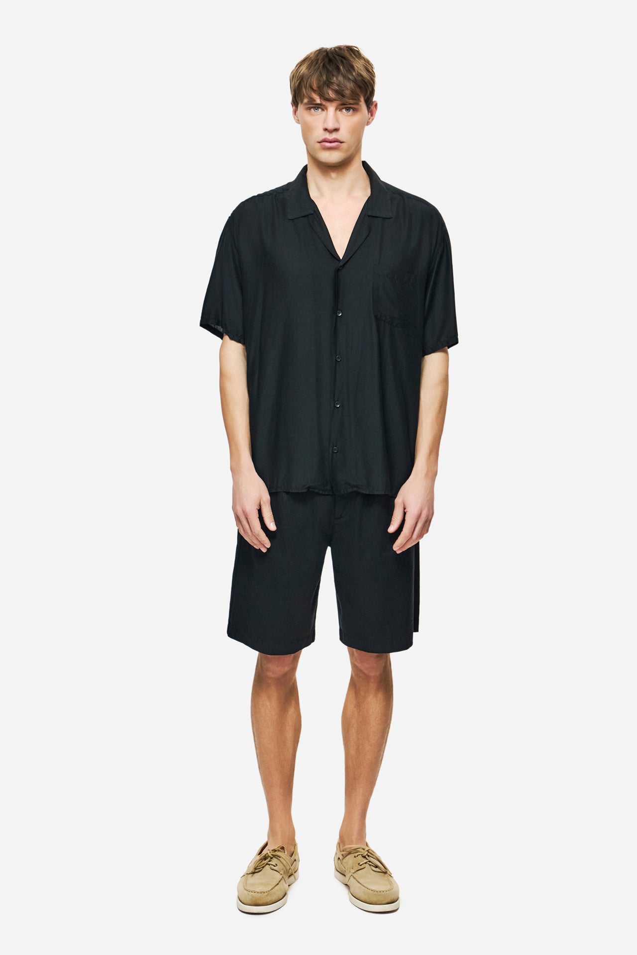 DLMS000148 - SILK BLEND SHIRT - BLACK
