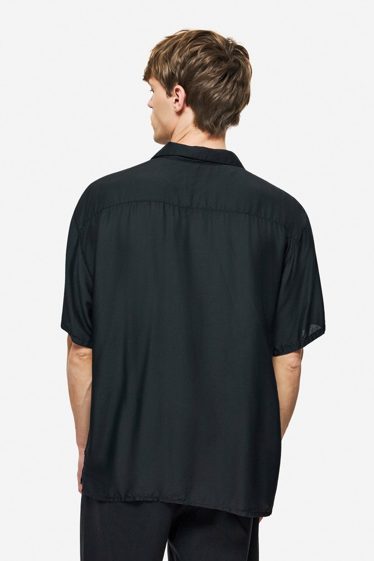 DLMS000148 - SILK BLEND SHIRT - BLACK