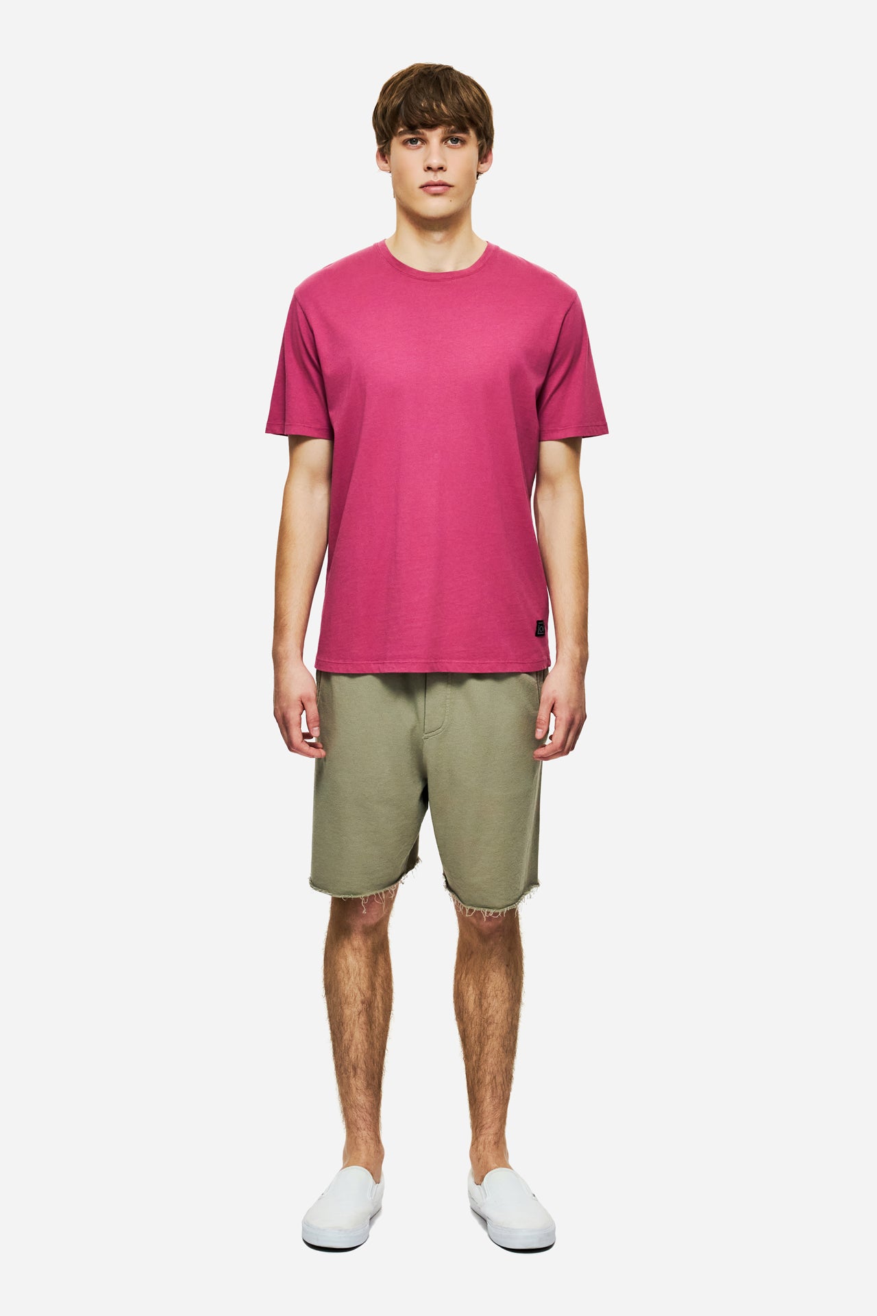 DLMSB000097 - Sweatbermuda with Raw Edges in Regular Fit - TAUPE
