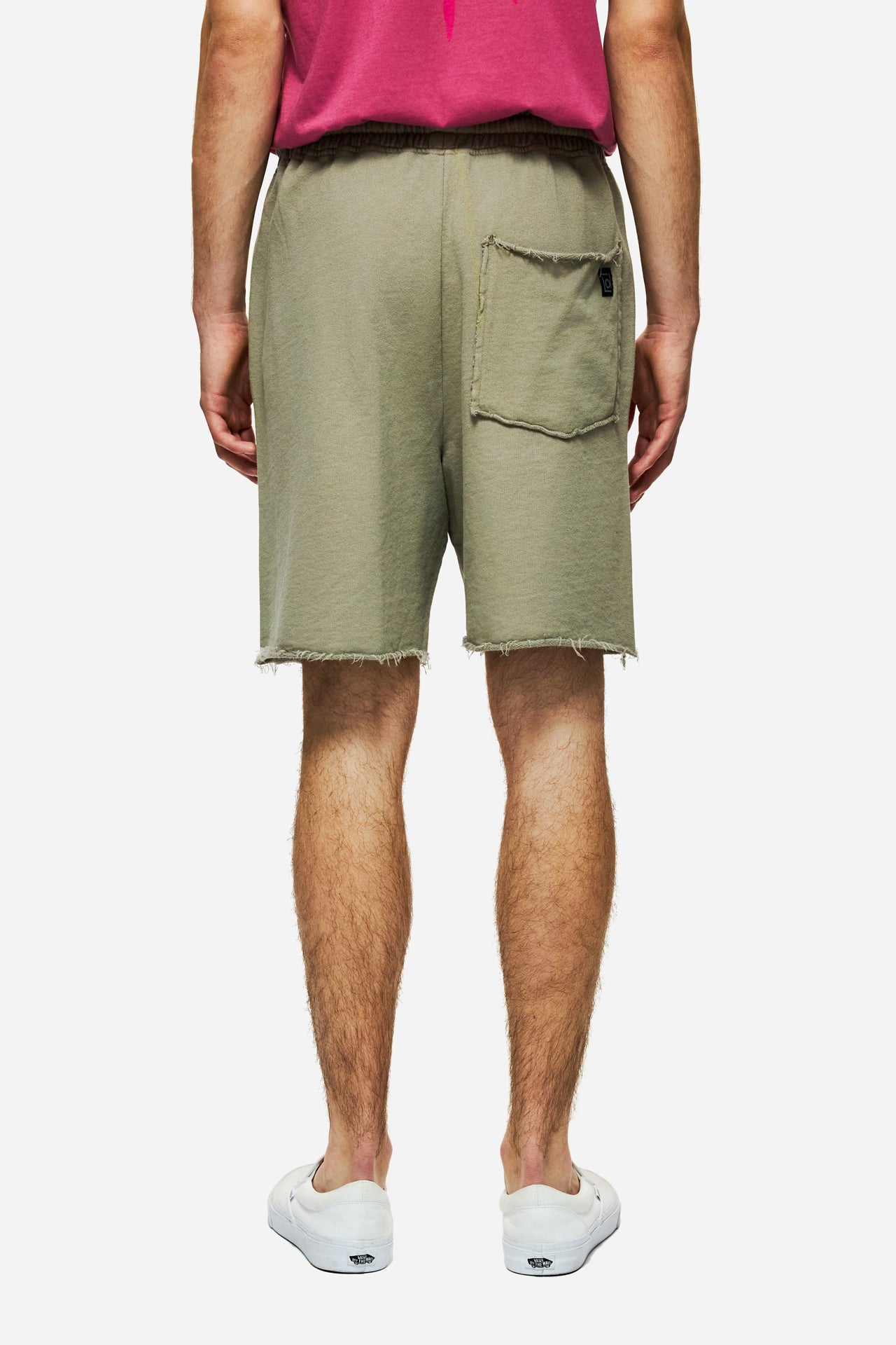 DLMSB000097 - Sweatbermuda with Raw Edges in Regular Fit - TAUPE