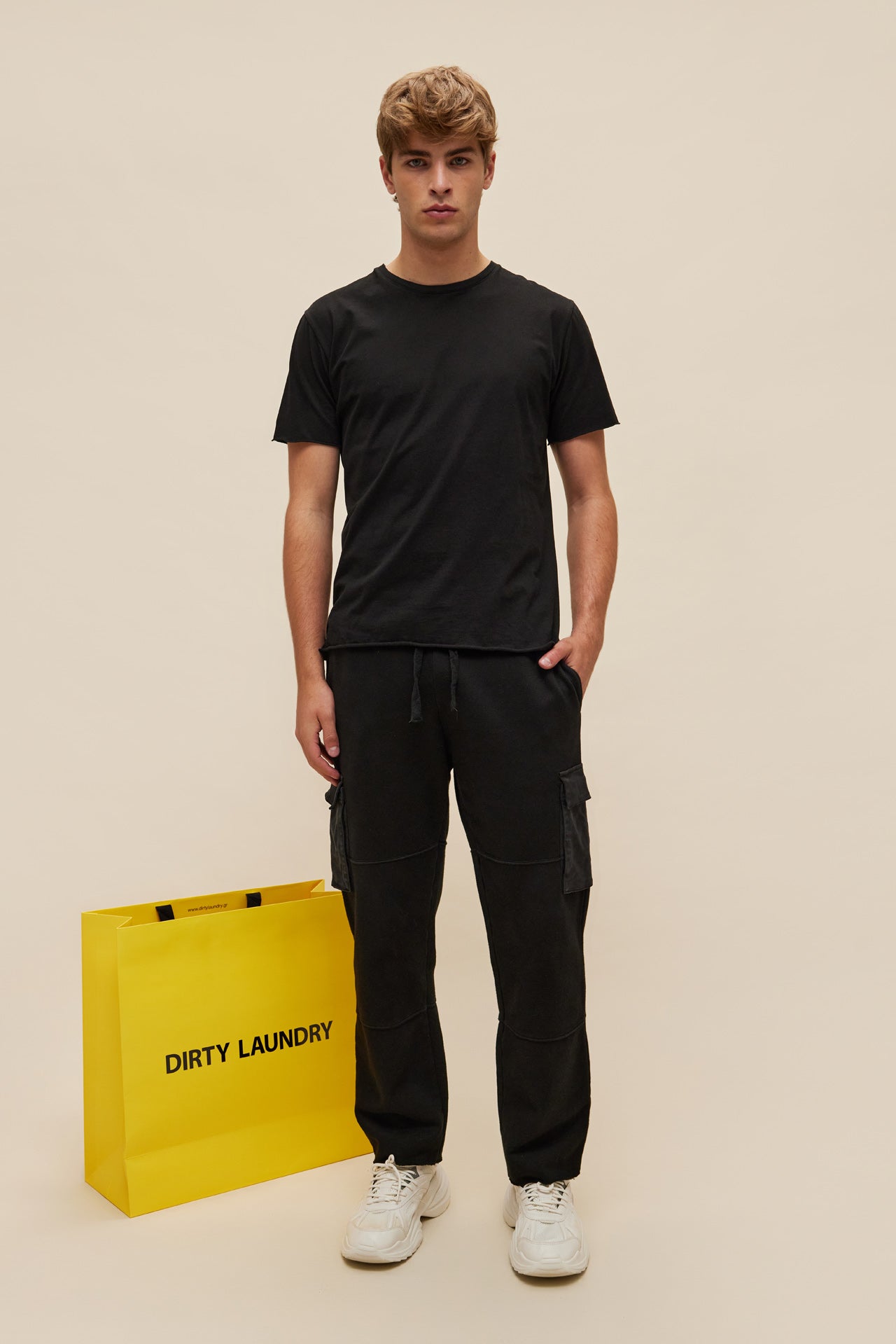 Cargo Contrast Sweatpants DLMSP000072 VINTAGE BLACK