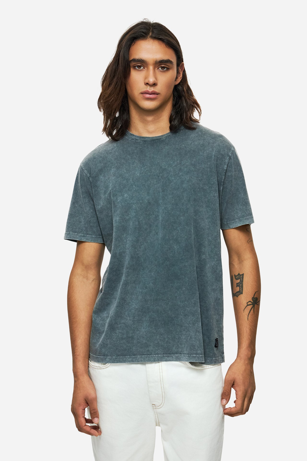 DLMT000640 - Τ-shirt with Round Neckline in Regular Fit VINTAGE GREY