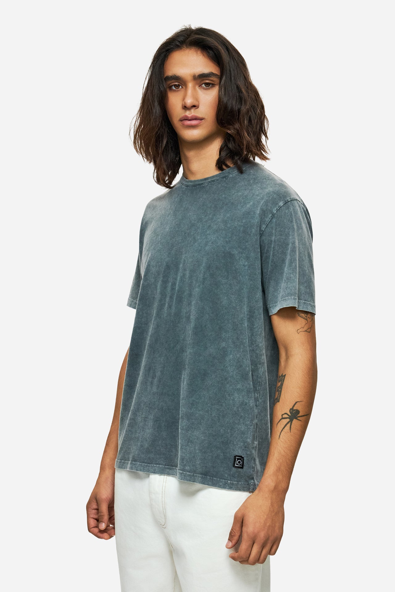 DLMT000640 - Τ-shirt with Round Neckline in Regular Fit VINTAGE GREY