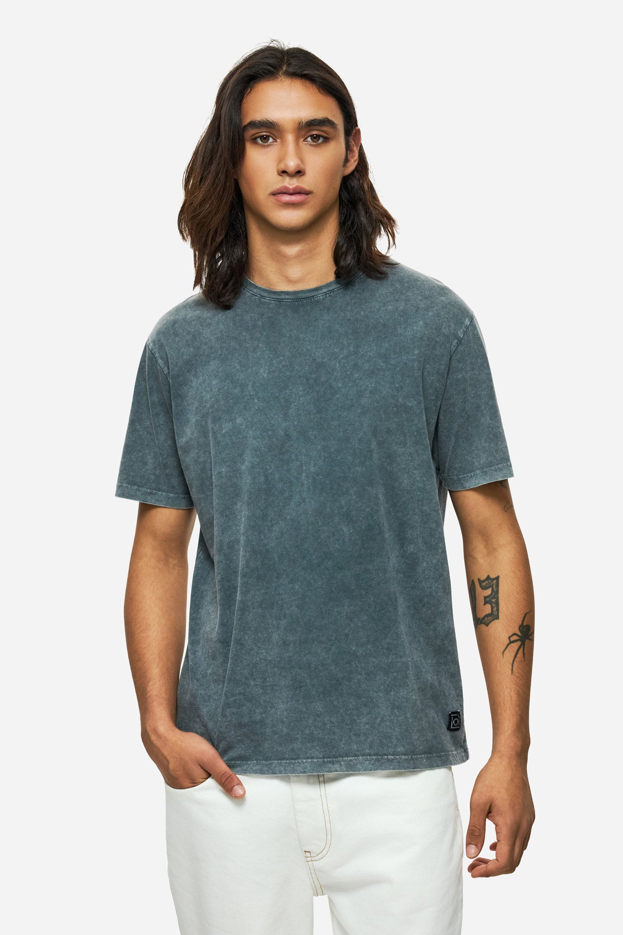 DLMT000640 - Τ-shirt with Round Neckline in Regular Fit VINTAGE GREY