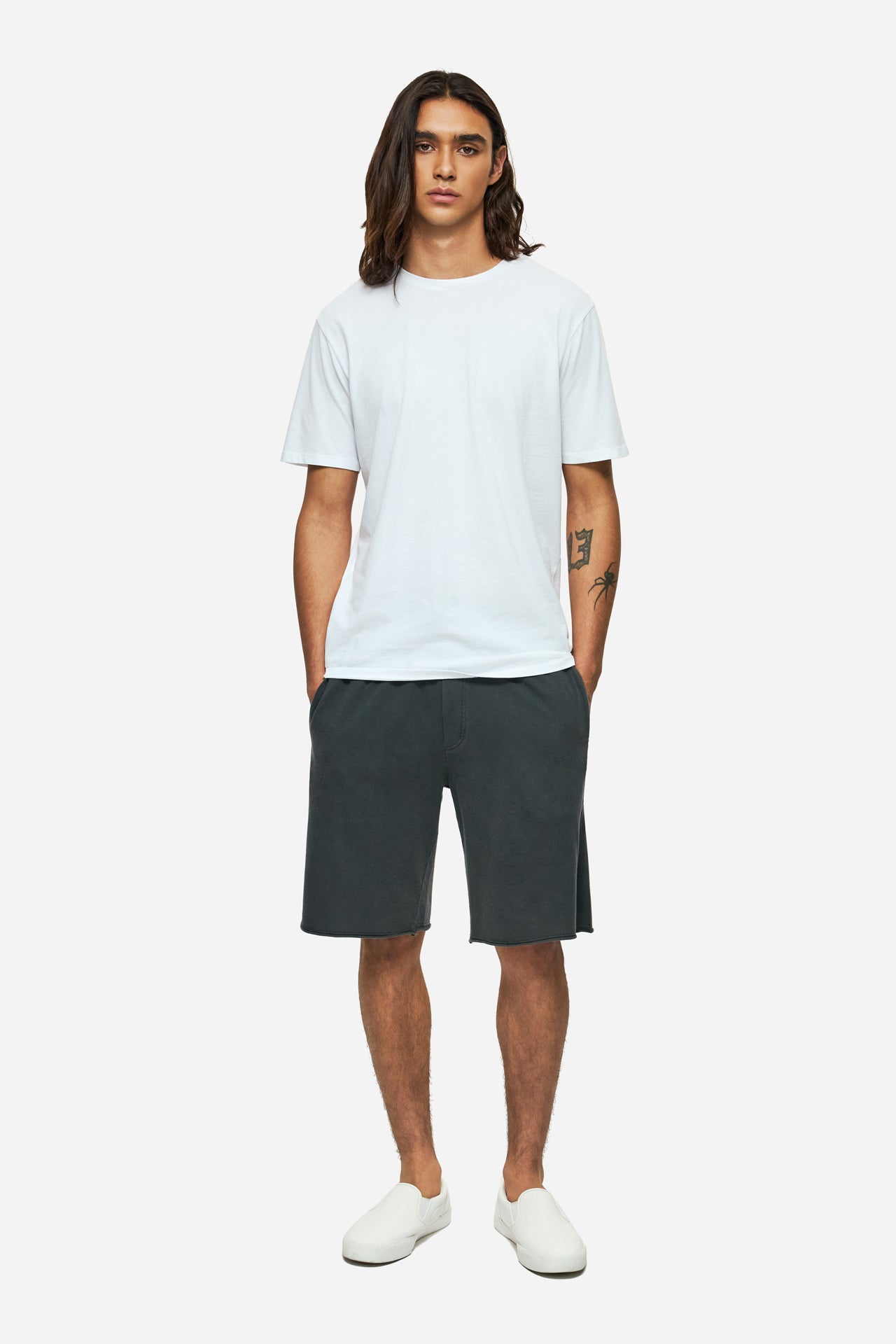 DLMT000640 - Τ-shirt with Round Neckline in Regular Fit - WHITE