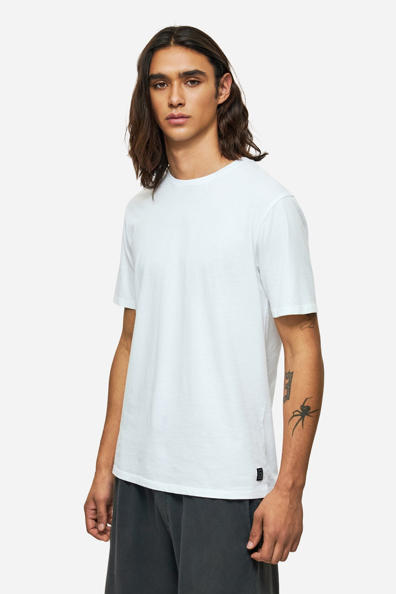 DLMT000640 - Τ-shirt with Round Neckline in Regular Fit - WHITE