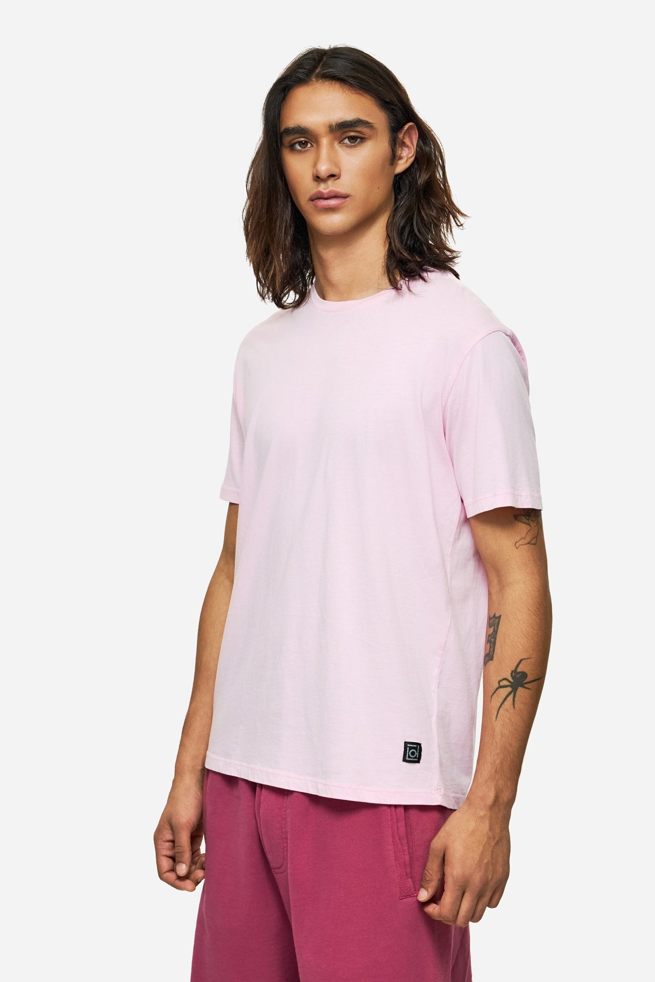 DLMT000640 - Τ-shirt with Round Neckline in Regular Fit - BUBBLEGUM