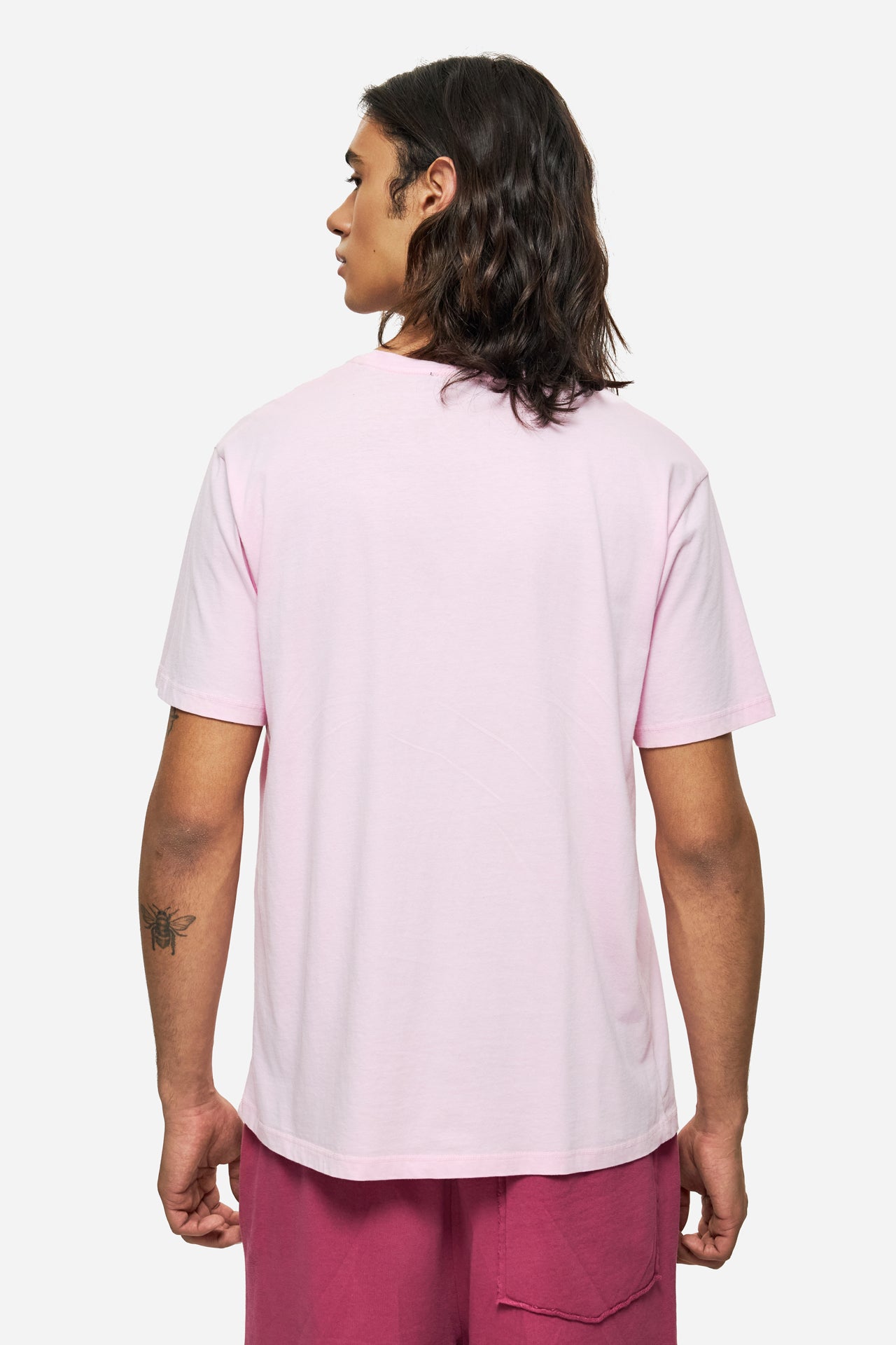 DLMT000640 - Τ-shirt with Round Neckline in Regular Fit - BUBBLEGUM