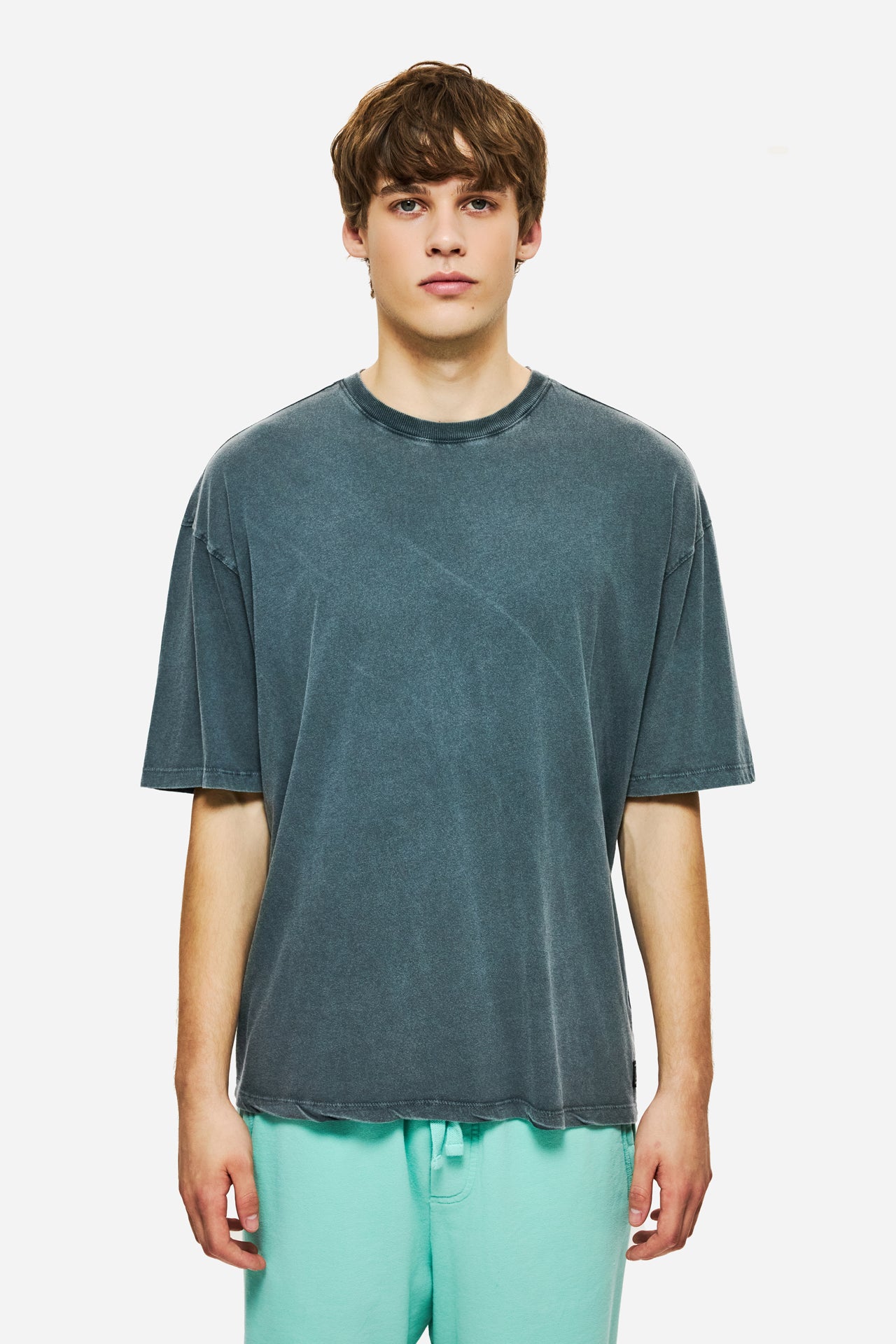 DLMT000645 - Oversized T-shirt with Dropped Shoulders - VINTAGE GREY