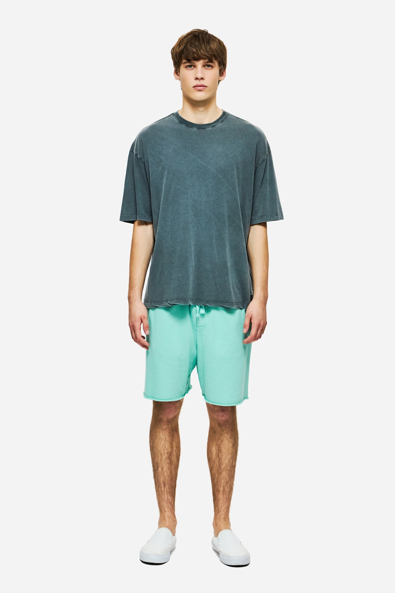 DLMT000645 - Oversized T-shirt with Dropped Shoulders - VINTAGE GREY