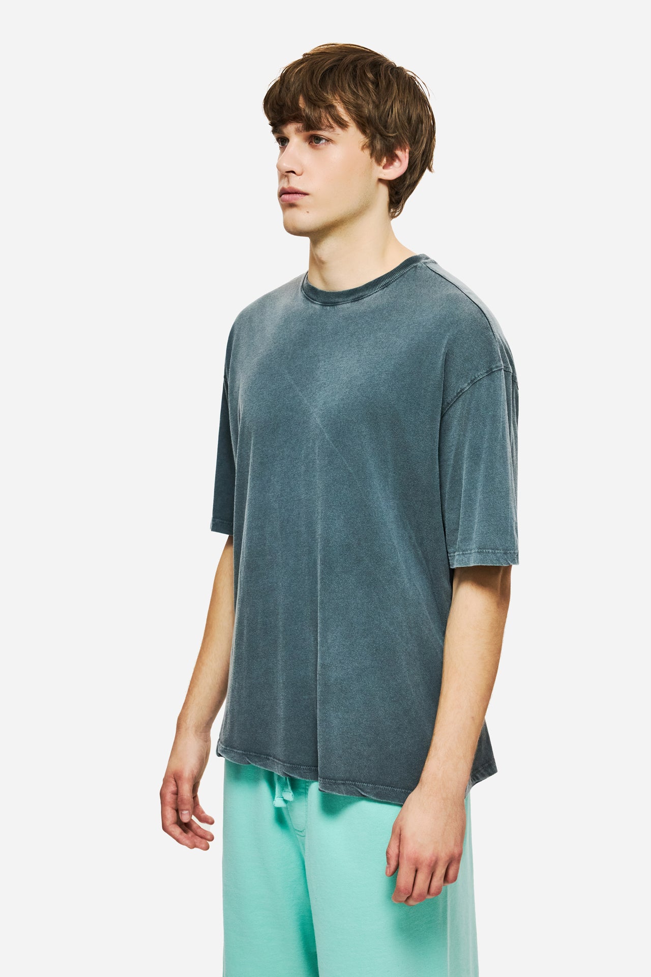 DLMT000645 - Oversized T-shirt with Dropped Shoulders - VINTAGE GREY
