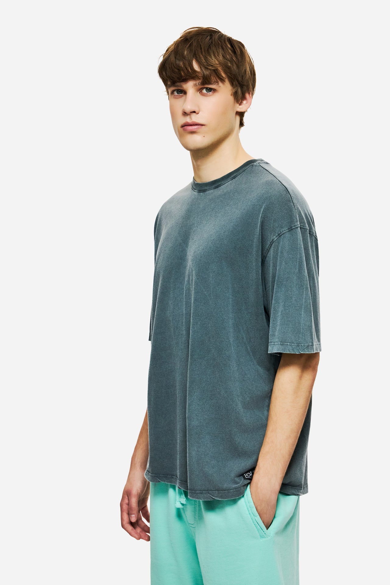 DLMT000645 - Oversized T-shirt with Dropped Shoulders - VINTAGE GREY