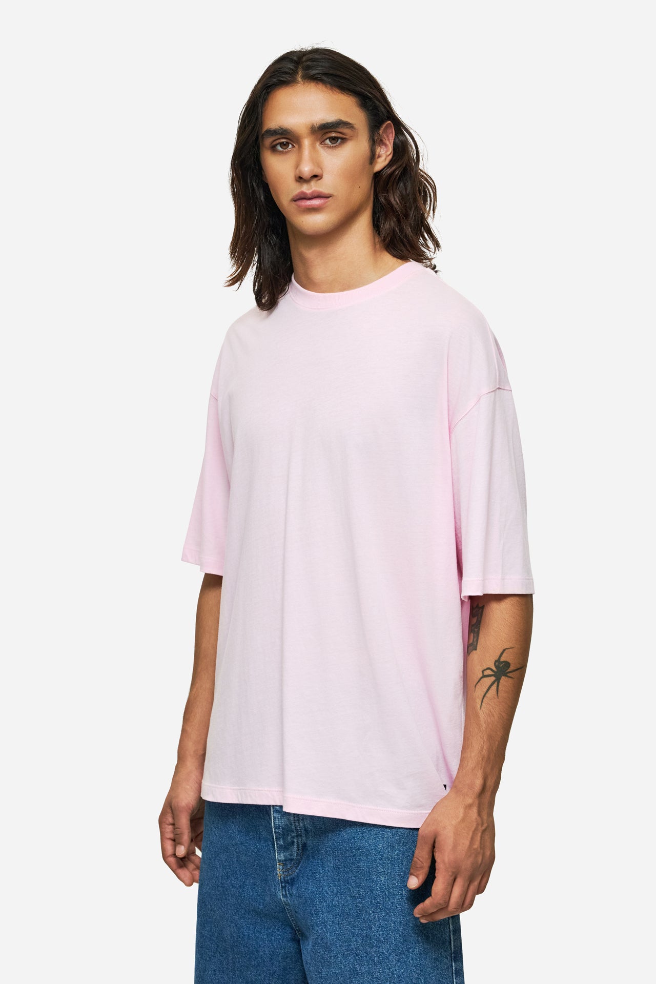 DLMT000645 - Oversized T-shirt with Dropped Shoulders - BUBBLEGUM