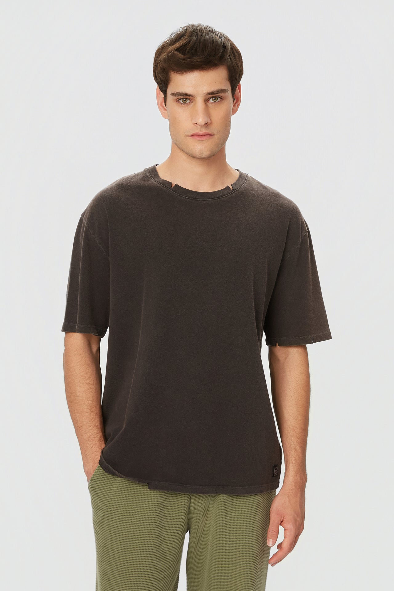 DLMT000659 - Oversized Heavy Jersey T-shirt - VINTAGE BLACK
