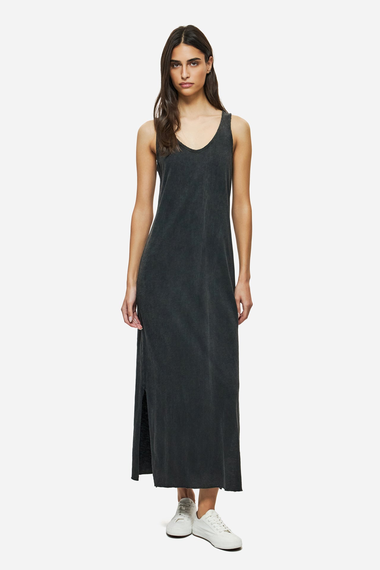 DLWD000078 - MAXI TANK DRESS - VINTAGE BLACK