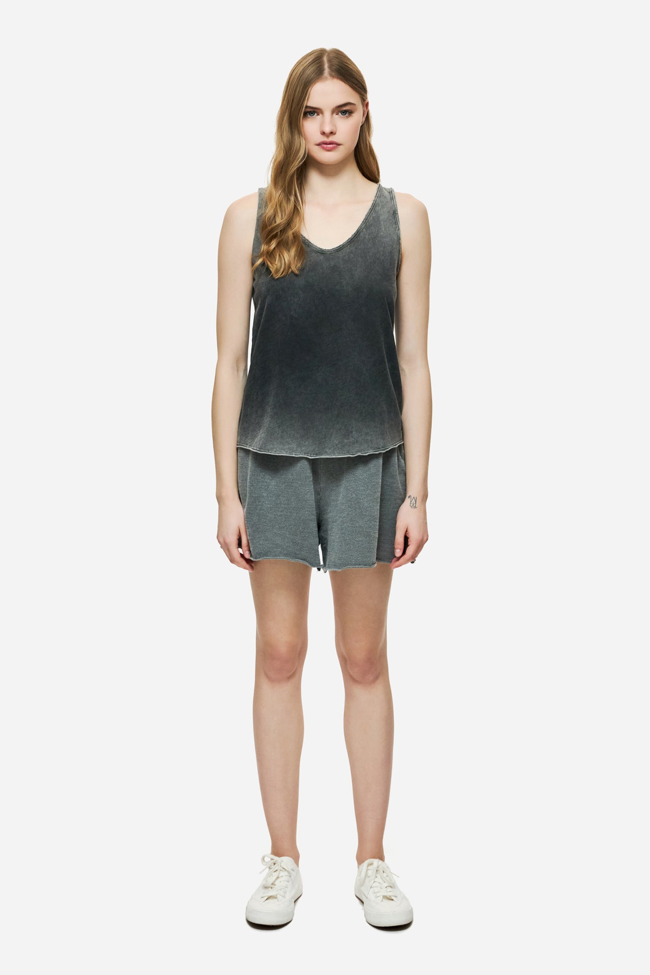 DLWSB000038 - RAW CUT SWEATBERMUDA - VINTAGE GREY
