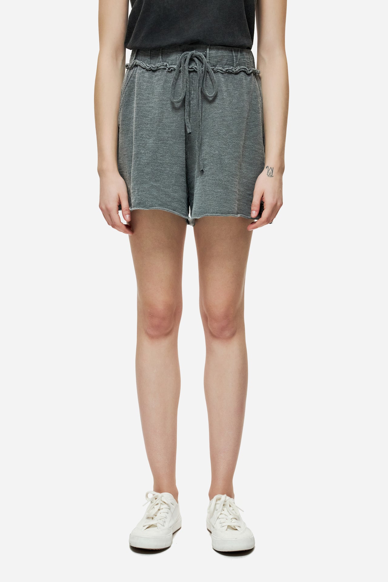 DLWSB000038 - RAW CUT SWEATBERMUDA - VINTAGE GREY