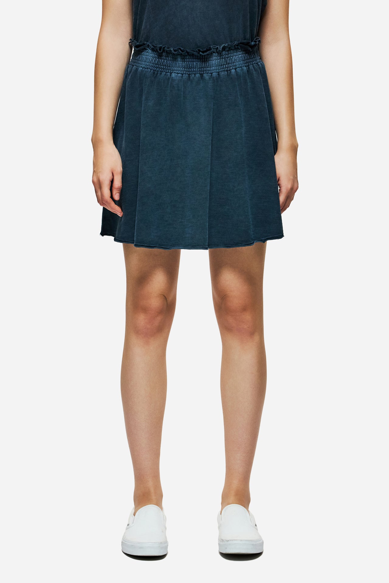 DLWSK000006 - MINI SKIRT WITH RAW EDGES - VINTAGE BLUE