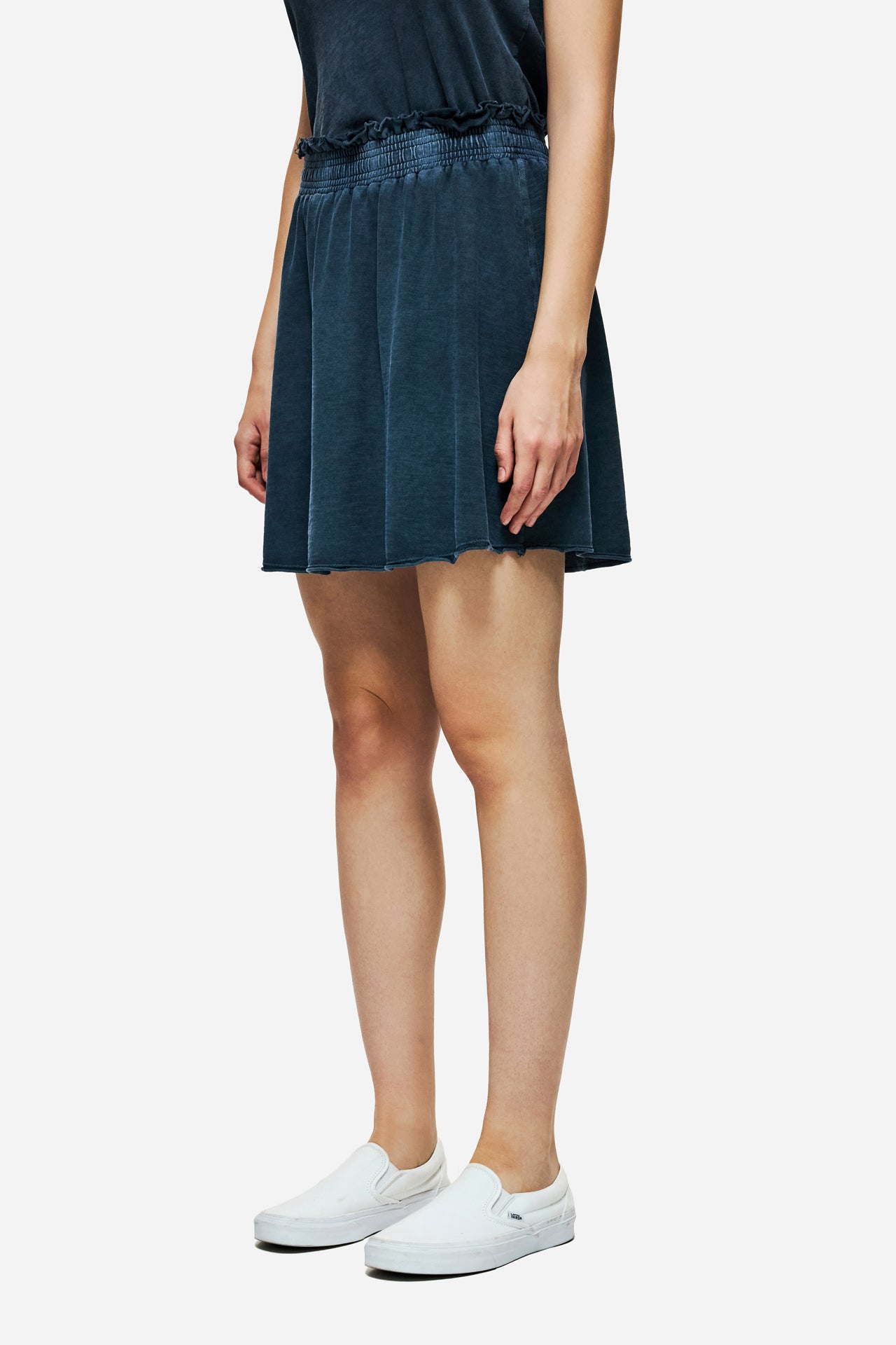 DLWSK000006 - MINI SKIRT WITH RAW EDGES - VINTAGE BLUE