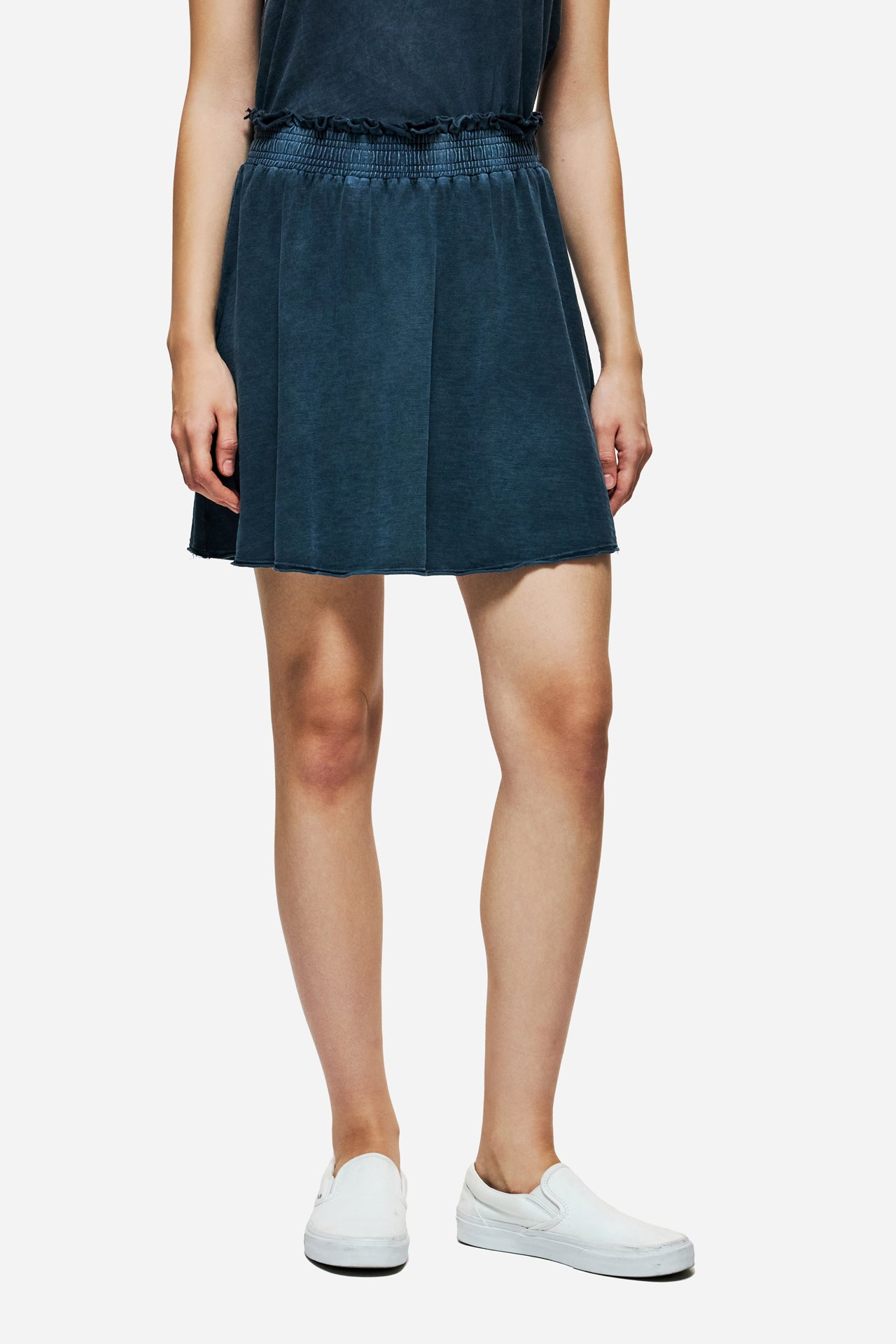 DLWSK000006 - MINI SKIRT WITH RAW EDGES - VINTAGE BLUE