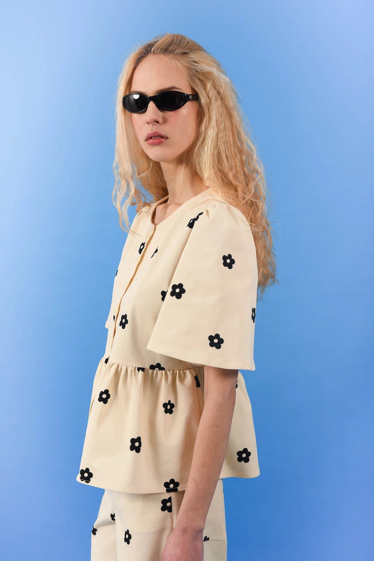 DAISY GABARDINE BLOUSE BLACK