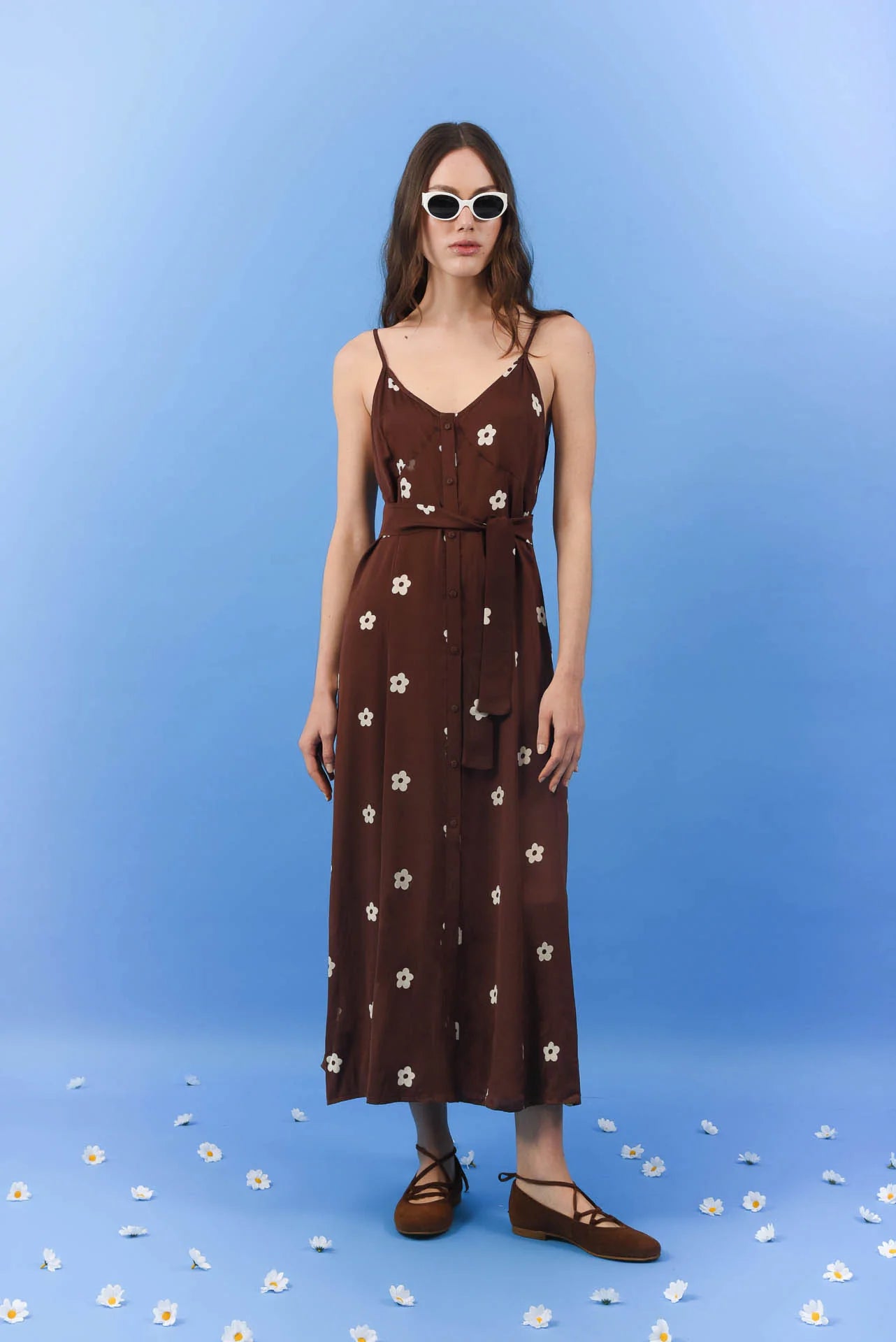 DAISY DRESS BROWN — inboxboutique