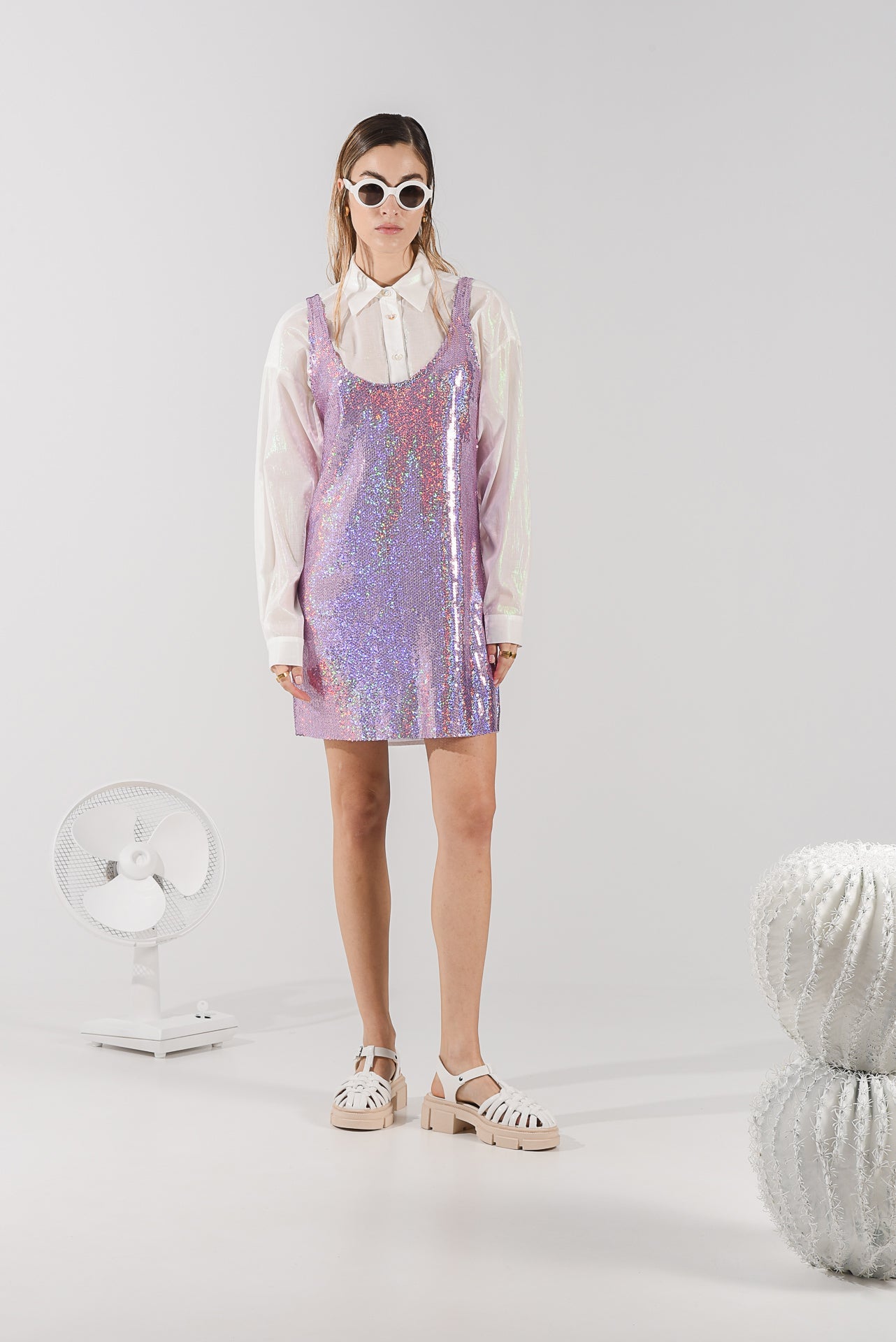 PAMELA SEQUIN DRESS LILAC