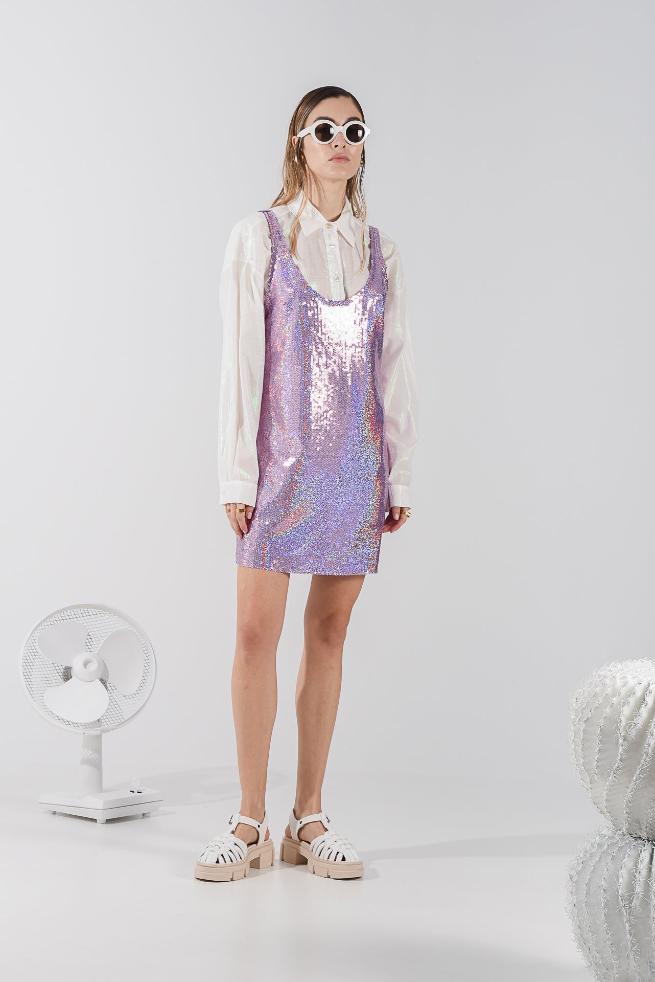 PAMELA SEQUIN DRESS LILAC