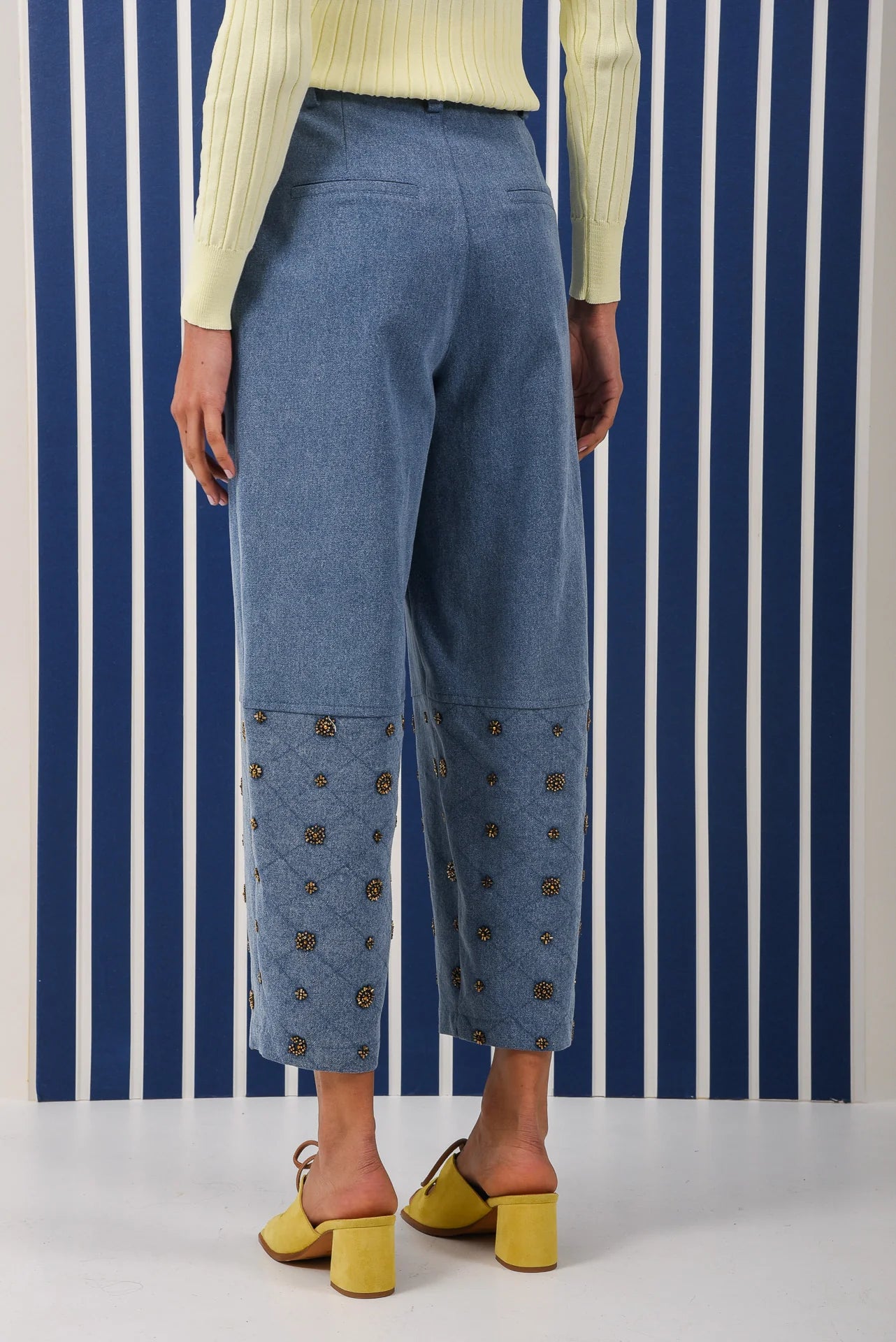 AMBER JEANS HALF BEADED