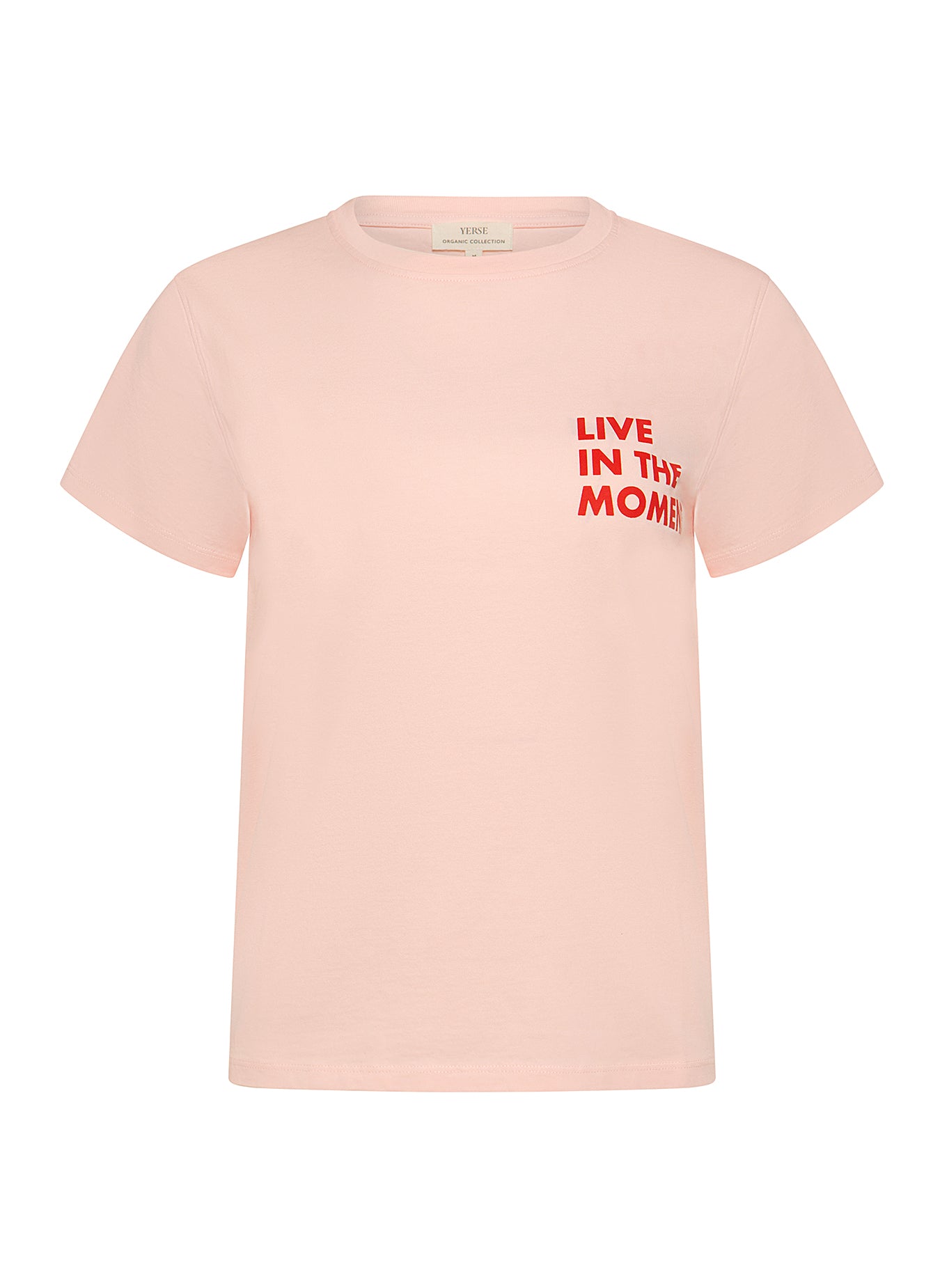 100% ORGANIC-COTTON T-SHIRT WITH TEXT PINK  Ref. 38350