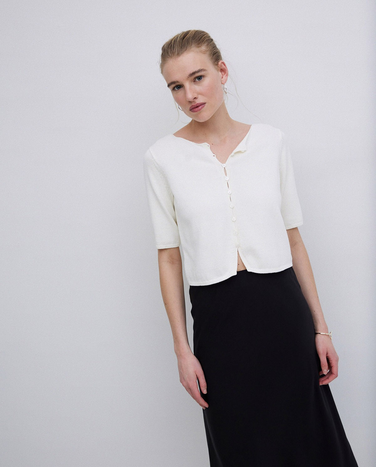 BLACK TENCEL MIDI SKIRT  Ref. 42813