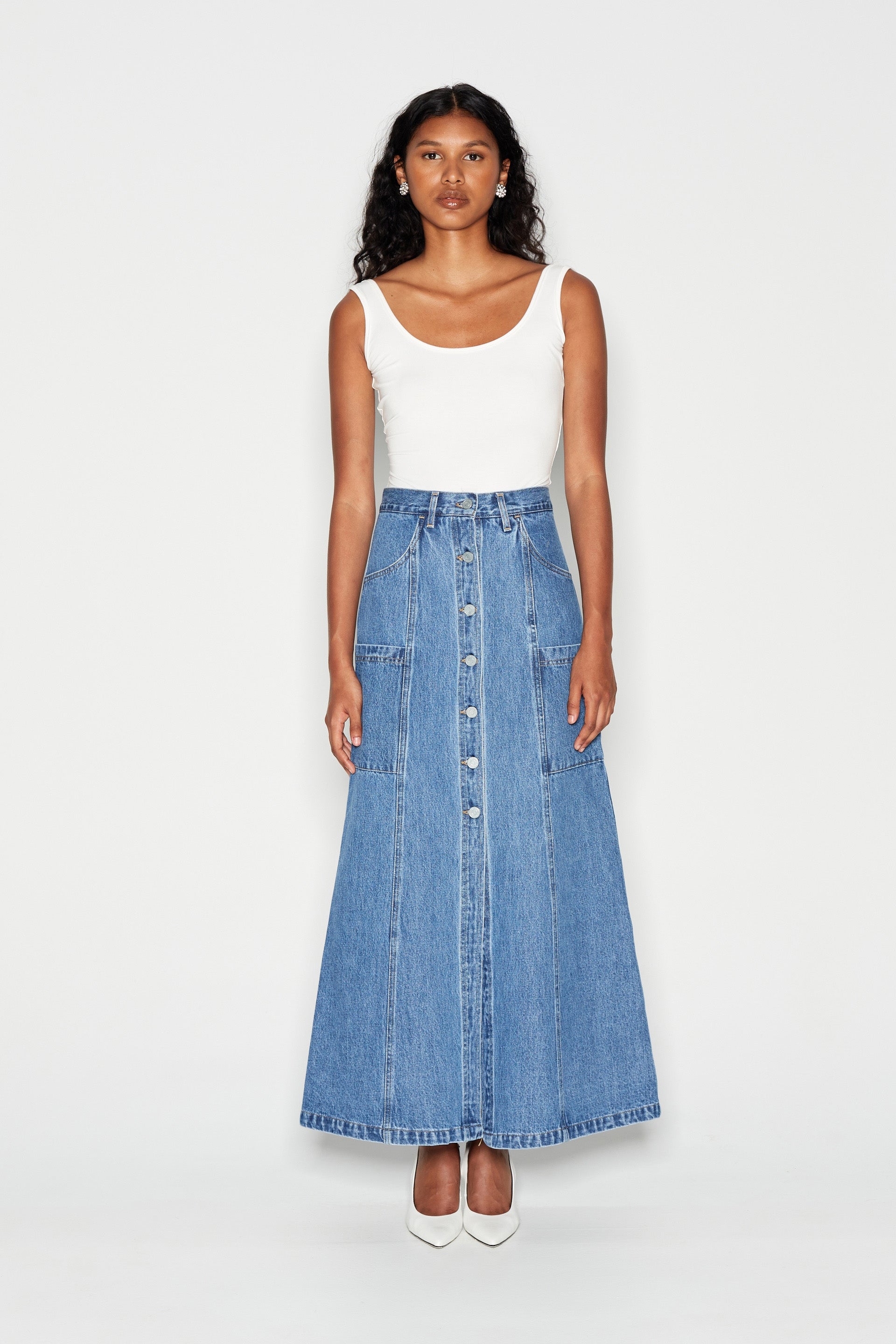 DENIM CREW SKIRT