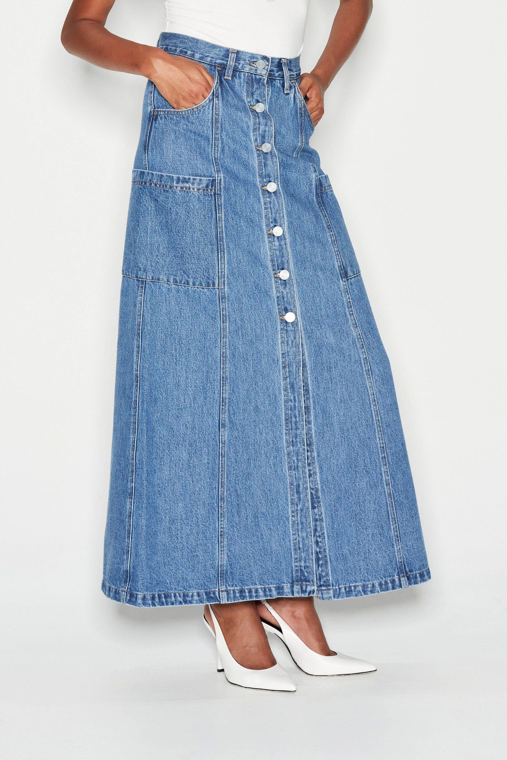 DENIM CREW SKIRT