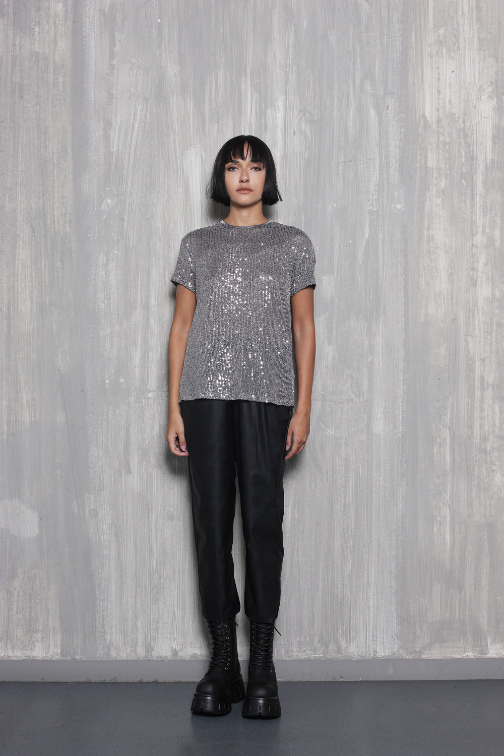 MARKELA SILVER SEQUIN TOP