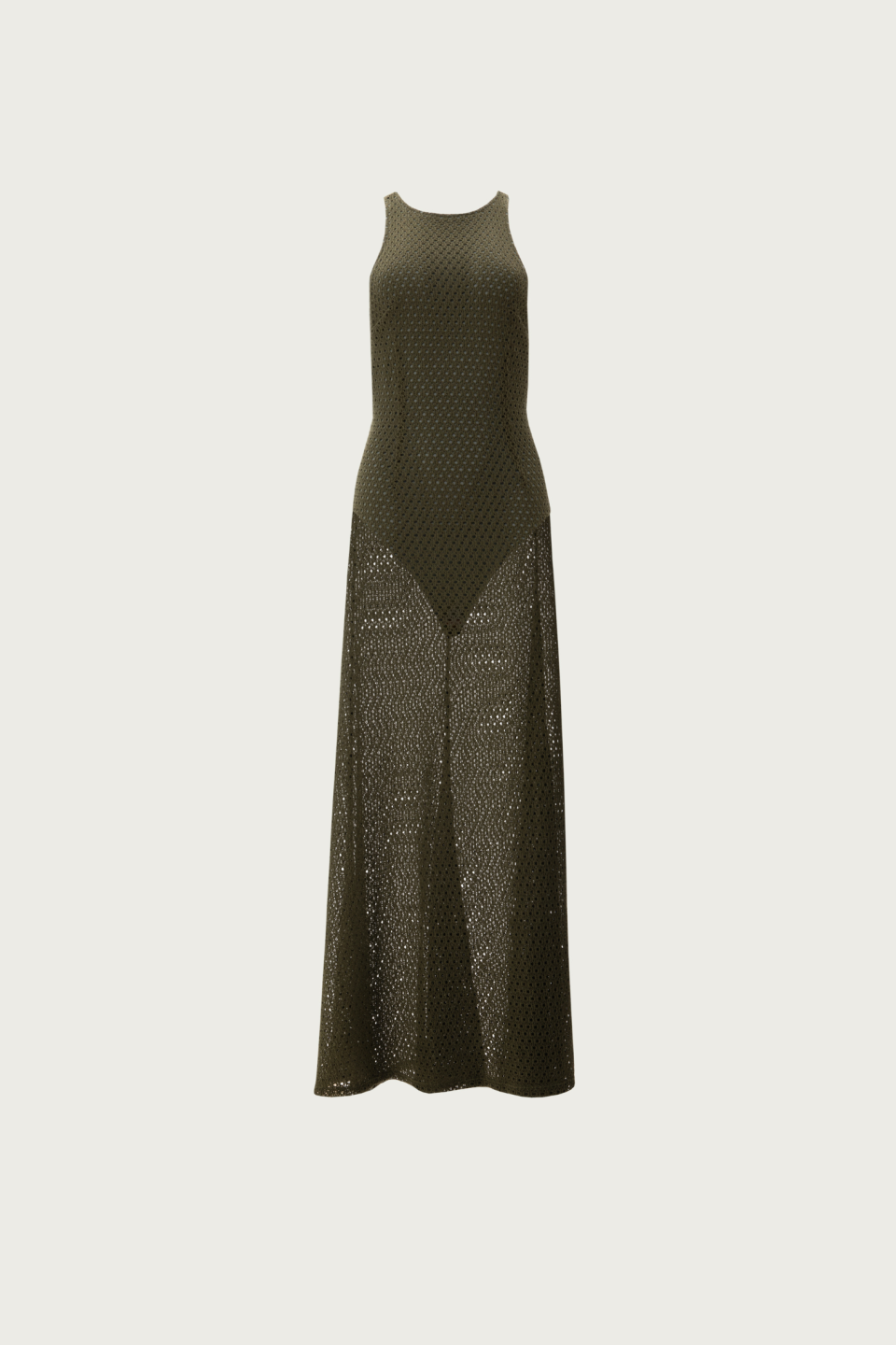 Crocheted Maxi Dress - Khaki