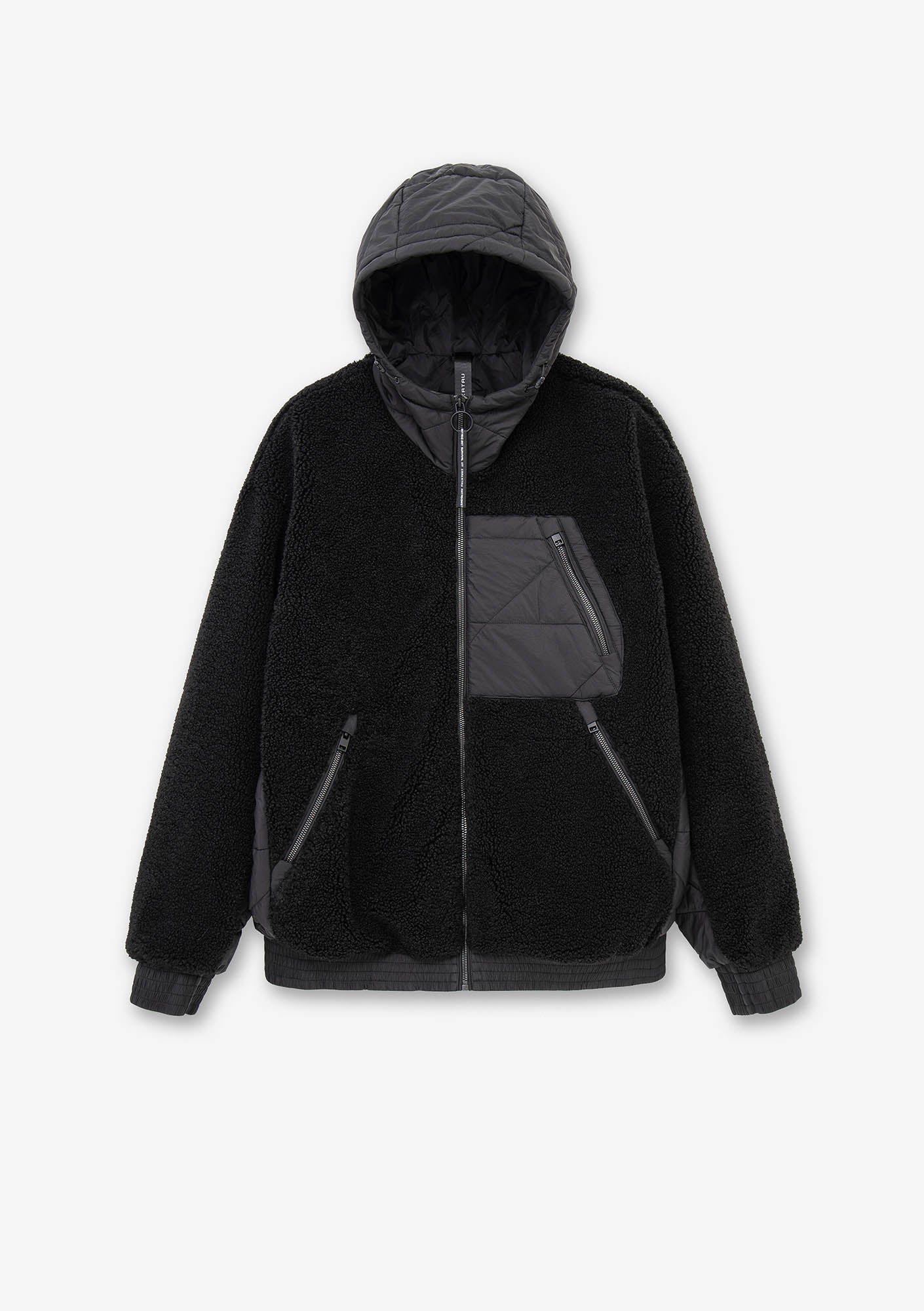 PEEBLES Hooded Sherpa Jacket - Black