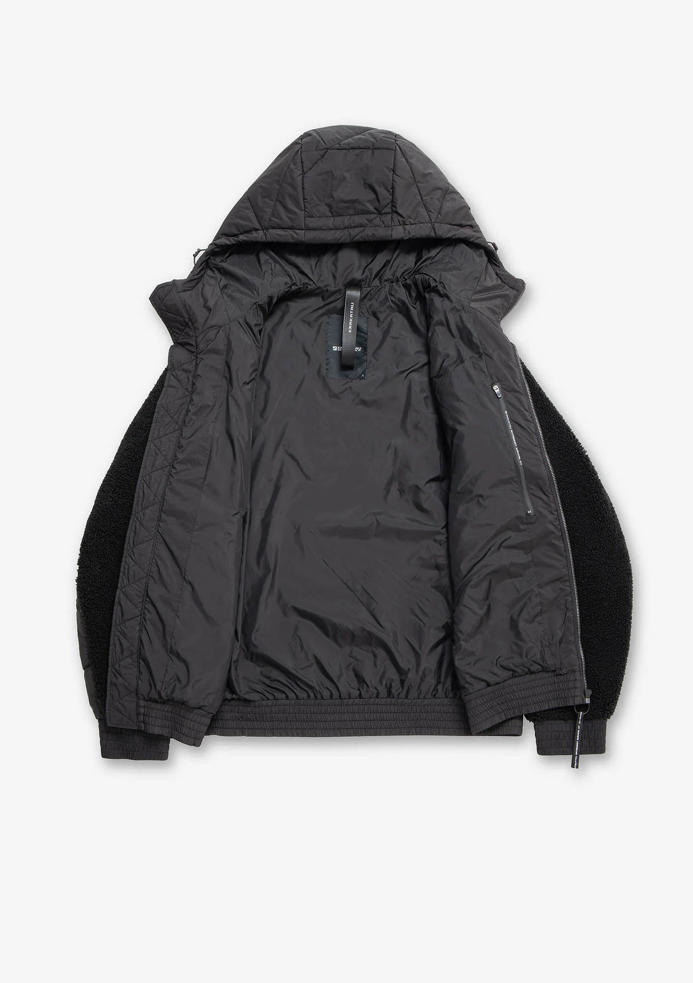 PEEBLES Hooded Sherpa Jacket - Black