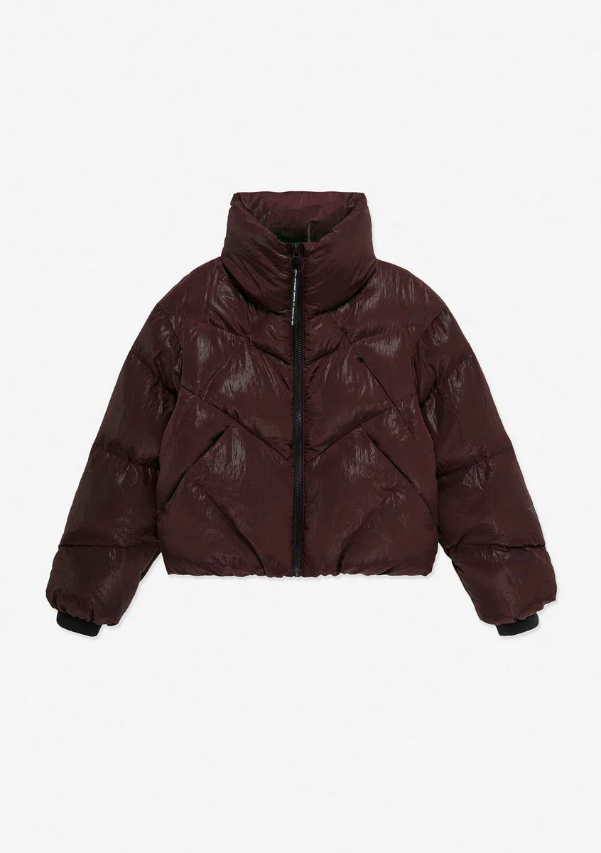 NEBULA Short Puffer Jacket - Burgundy