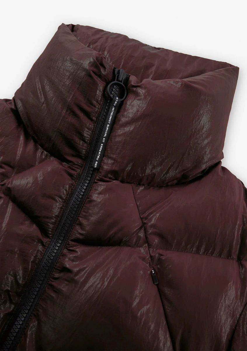 NEBULA Short Puffer Jacket - Burgundy