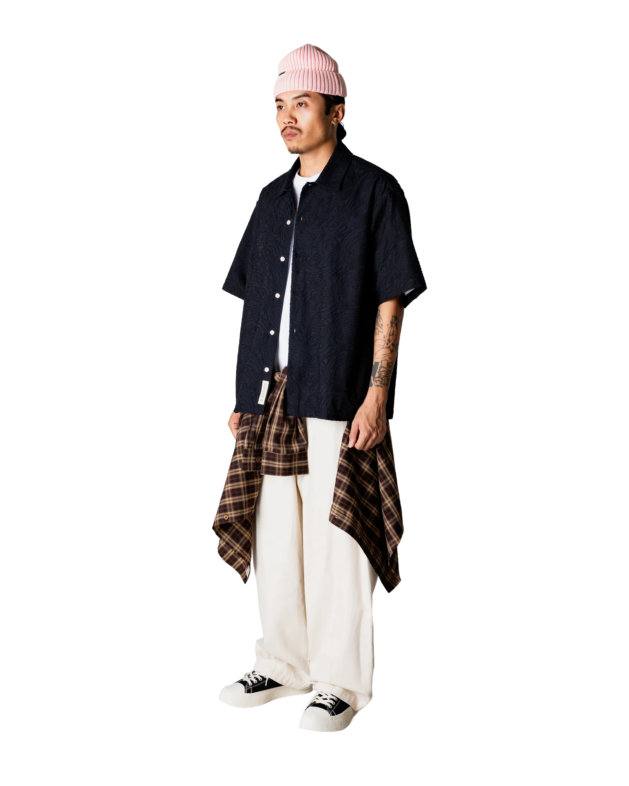 WBWANG EMBROIDERY SHIRT - BLACK