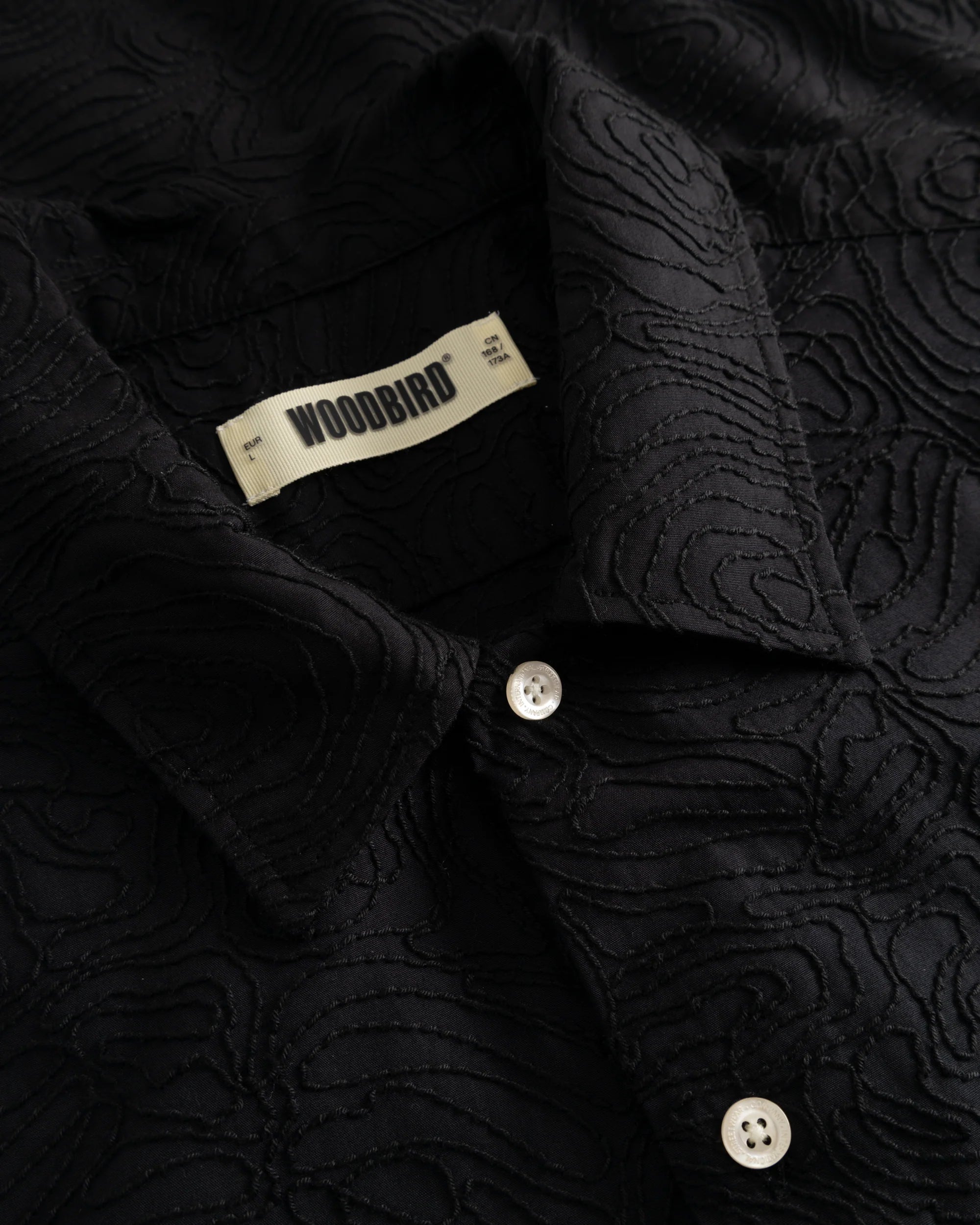 WBWANG EMBROIDERY SHIRT - BLACK