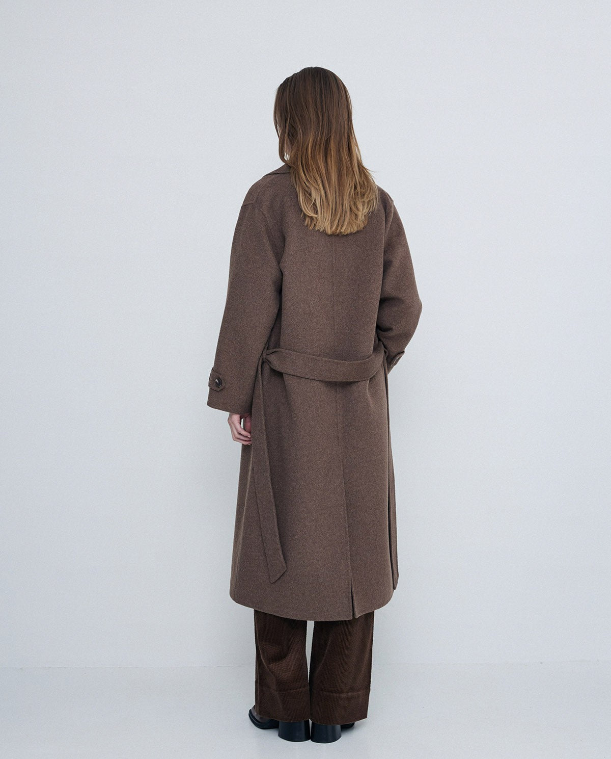 HANDMADE WOOL TRENCH COAT CHOCOLATE  Ref. 41600